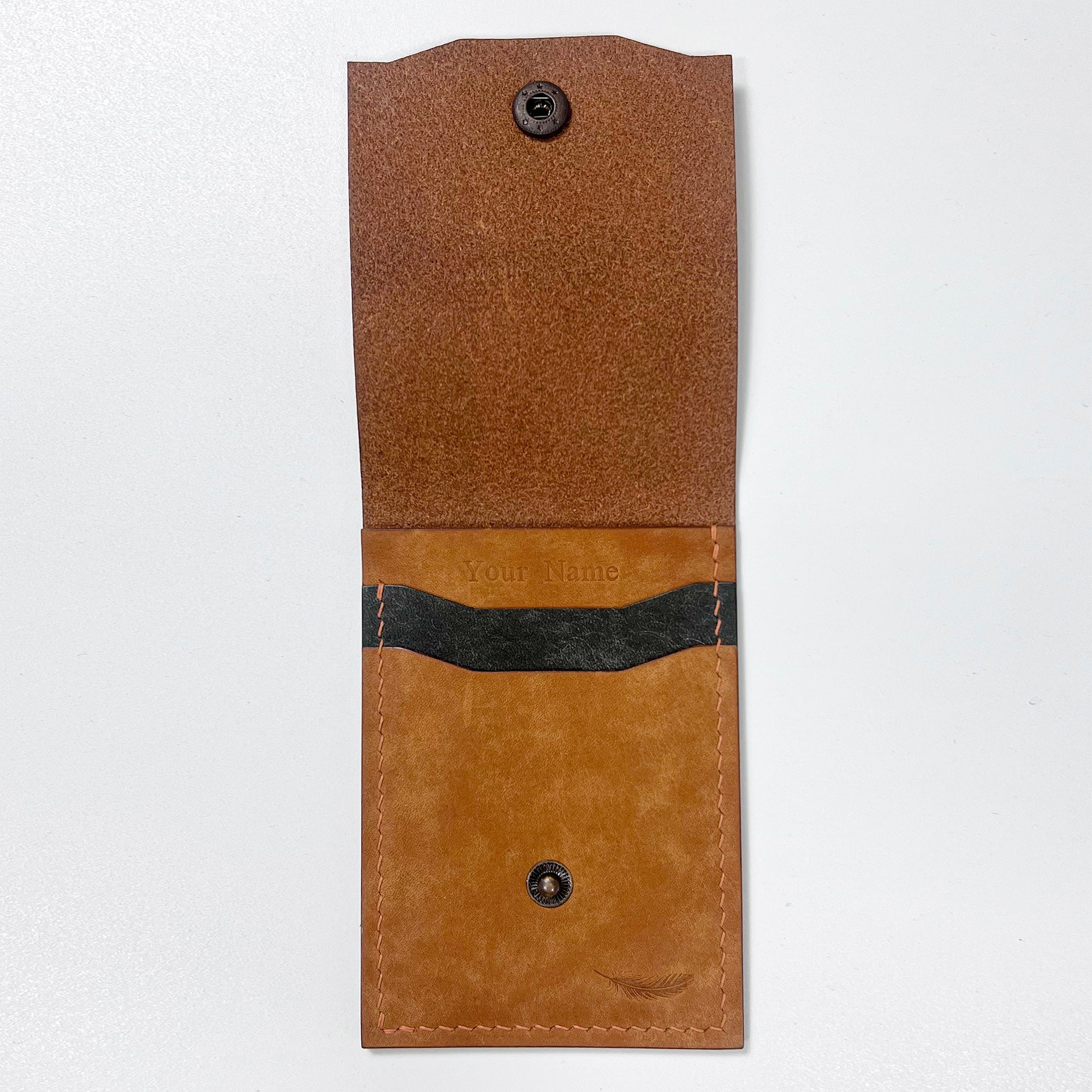 Pueblo Leather Minimal Snap Flap Wallet