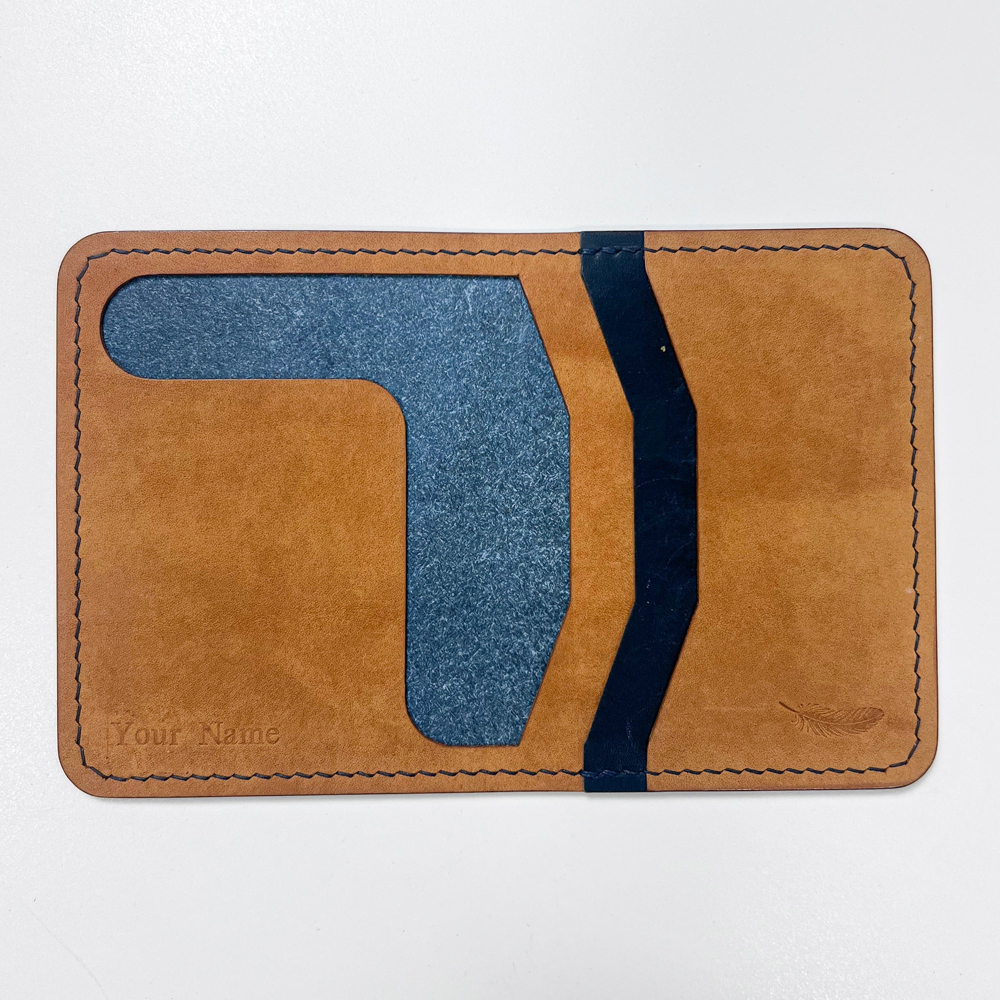 Pueblo Leather Vertical Bifold Card Holder Ver 1