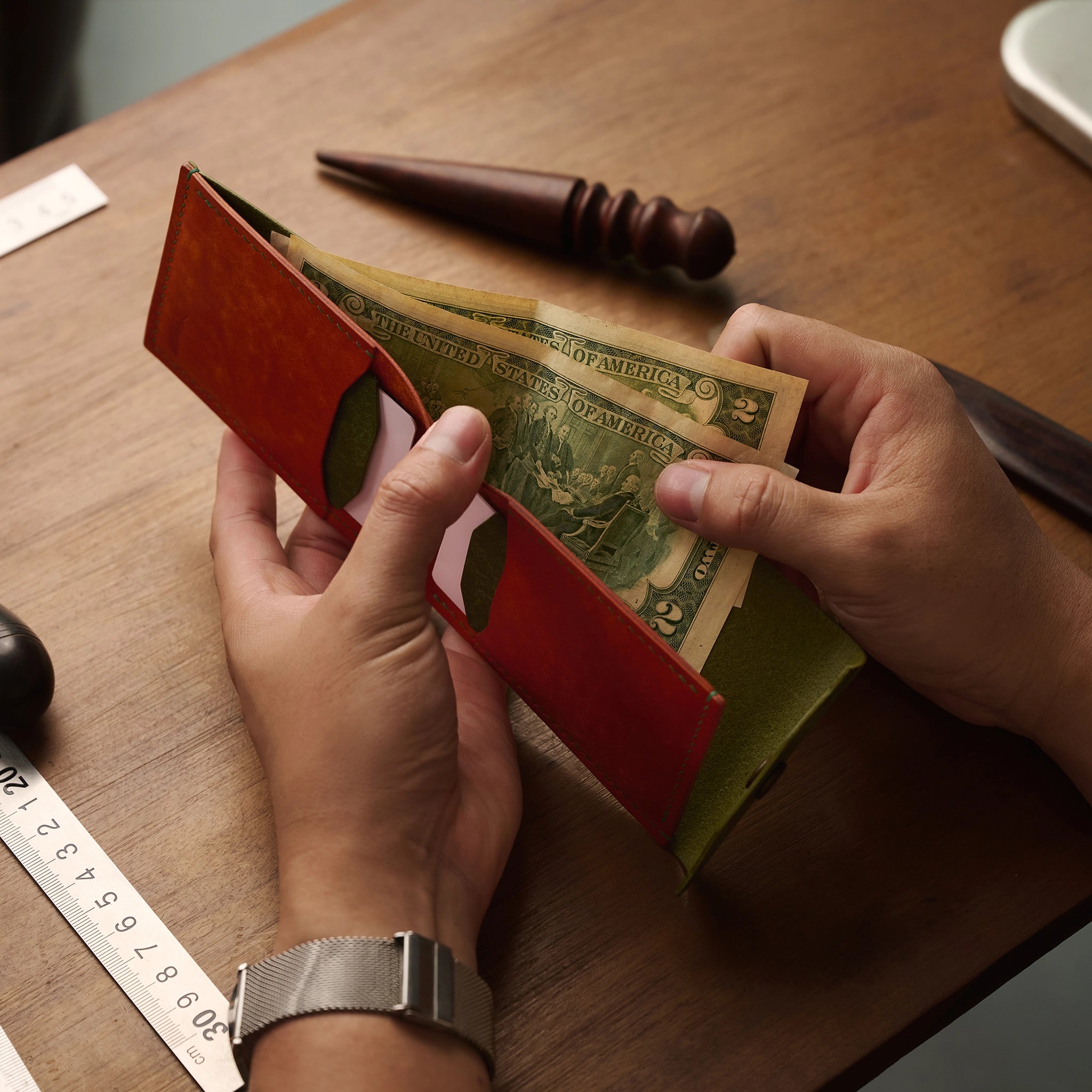 Pueblo Leather Minimal Snap Flap Wallet Ver 2