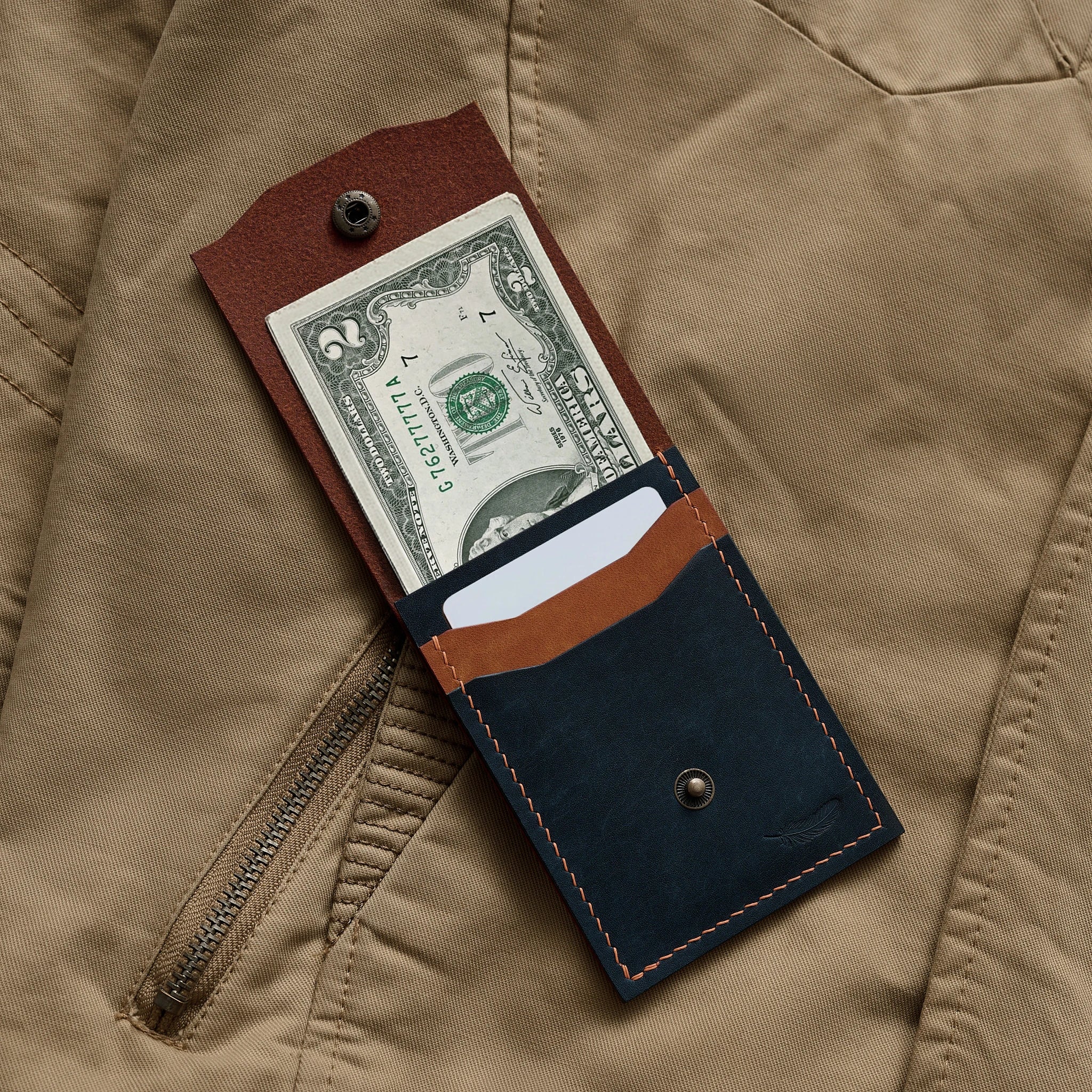 Pueblo Leather Minimal Snap Flap Wallet