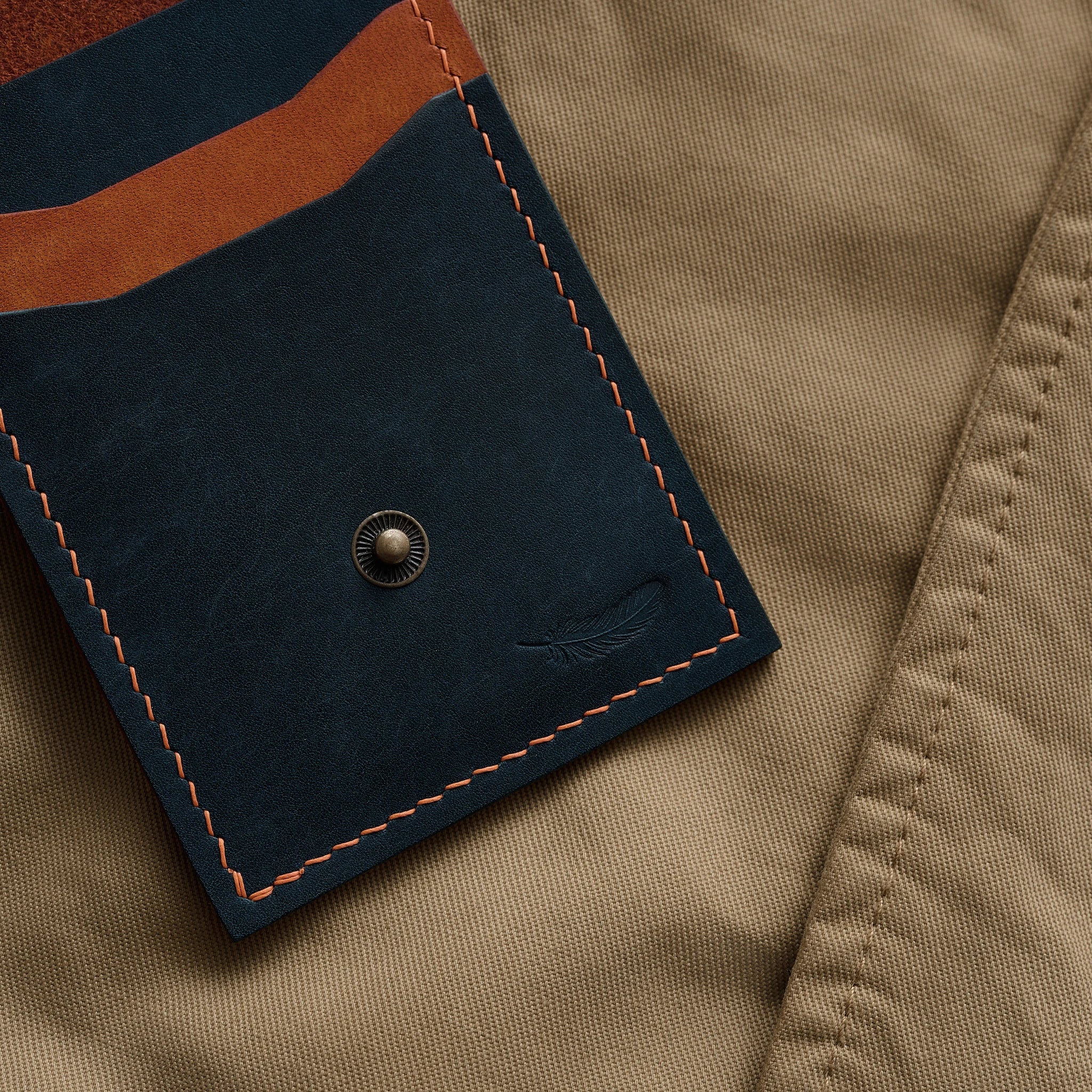 Pueblo Leather Minimal Snap Flap Wallet