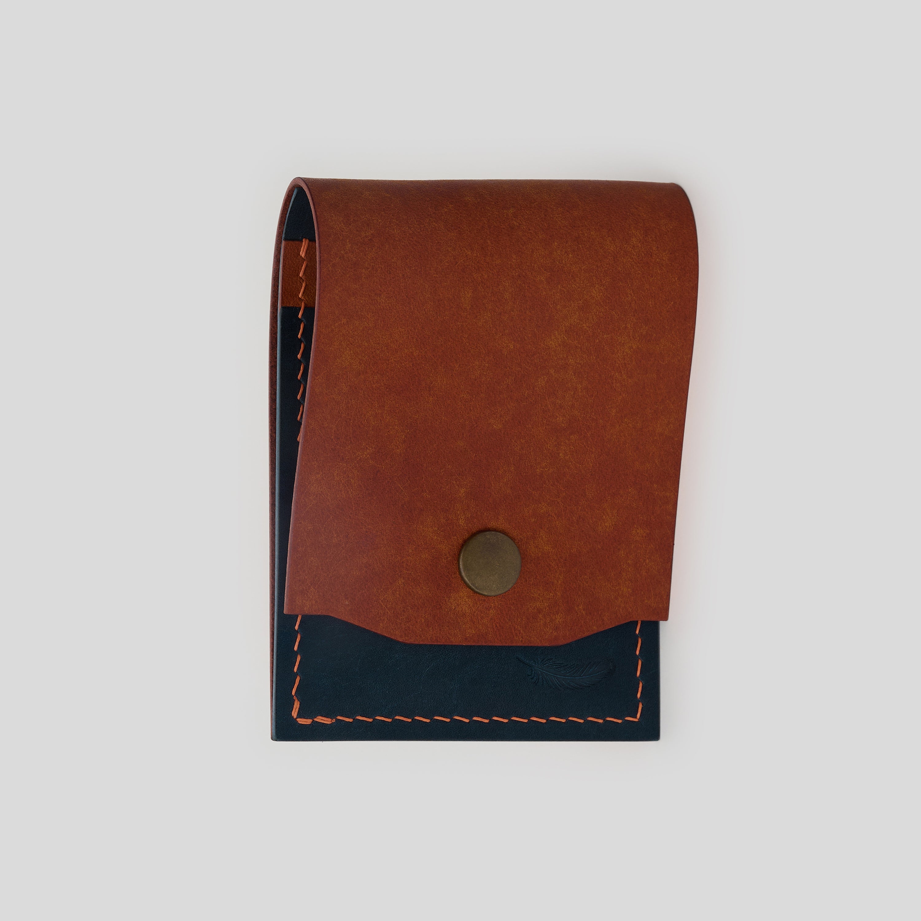Pueblo Leather Minimal Snap Flap Wallet