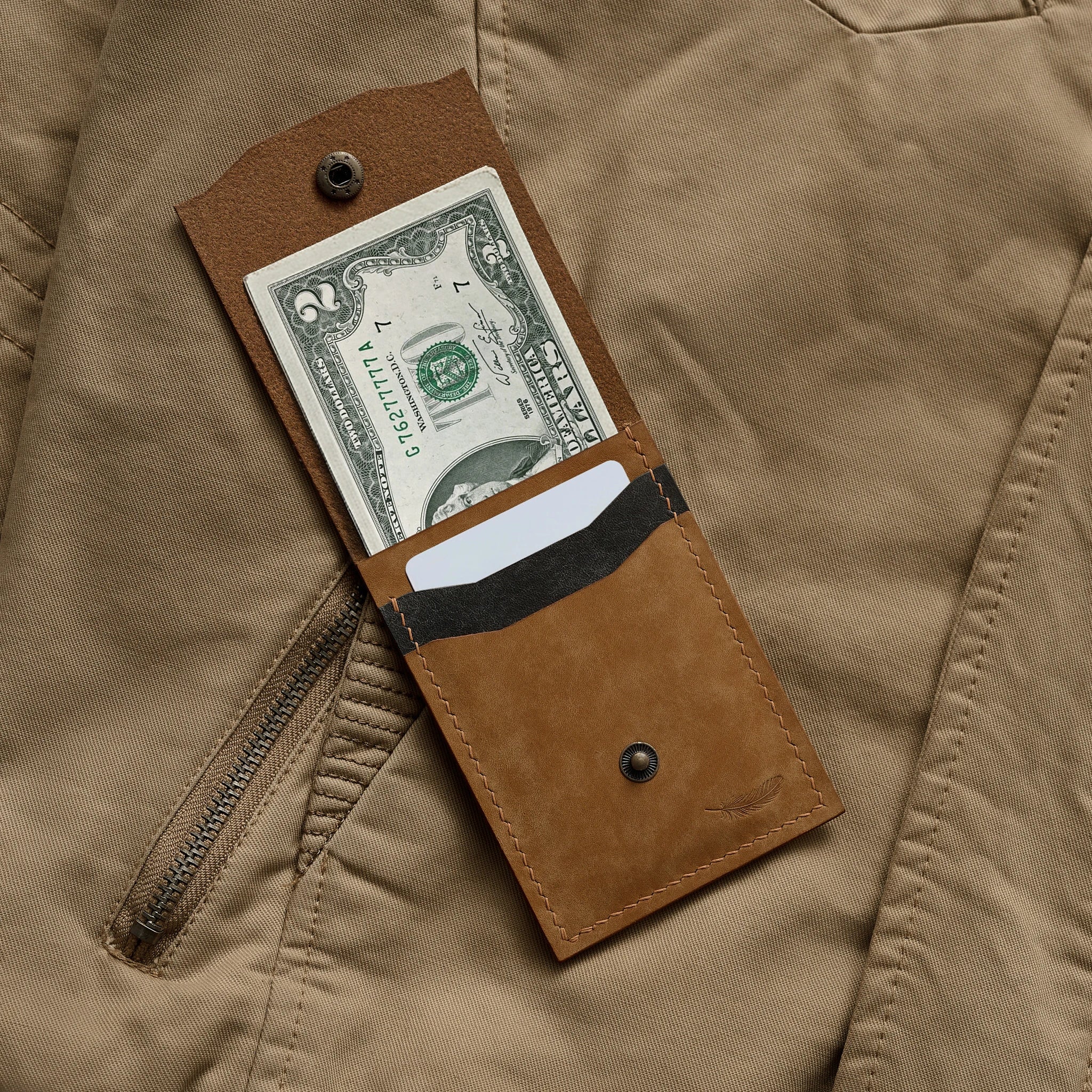 Pueblo Leather Minimal Snap Flap Wallet