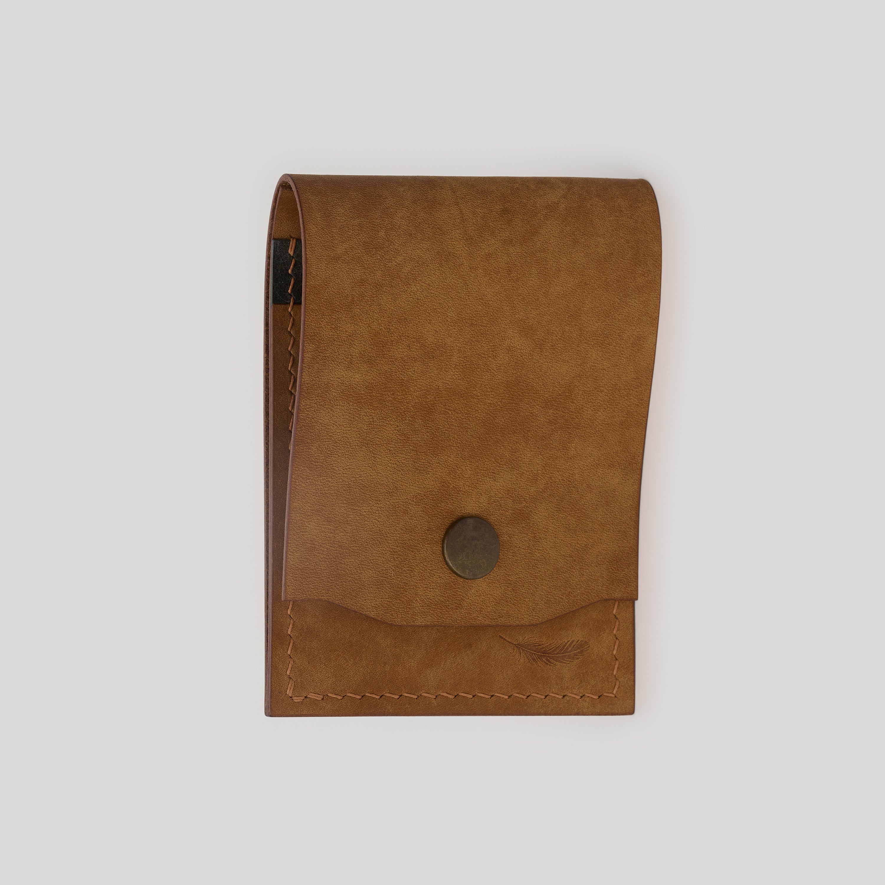 Pueblo Leather Minimal Snap Flap Wallet
