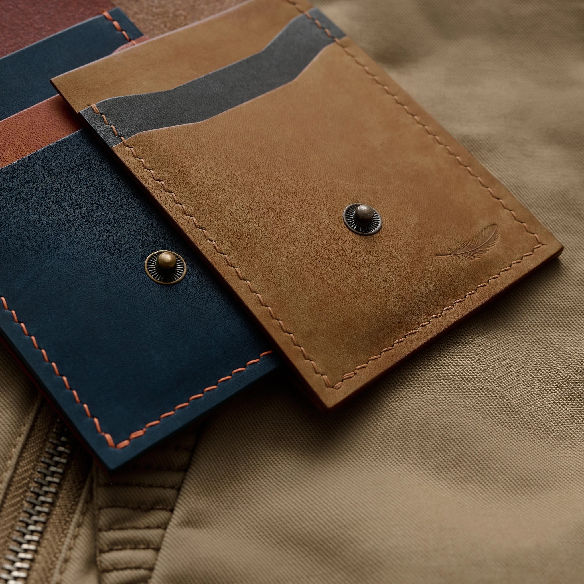 Pueblo Leather Minimal Snap Flap Wallet