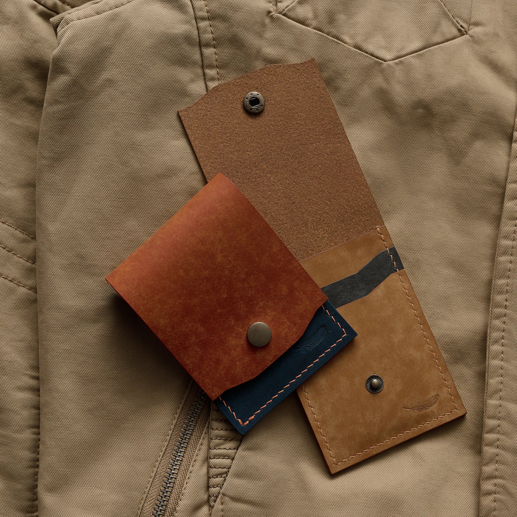 Pueblo Leather Minimal Snap Flap Wallet
