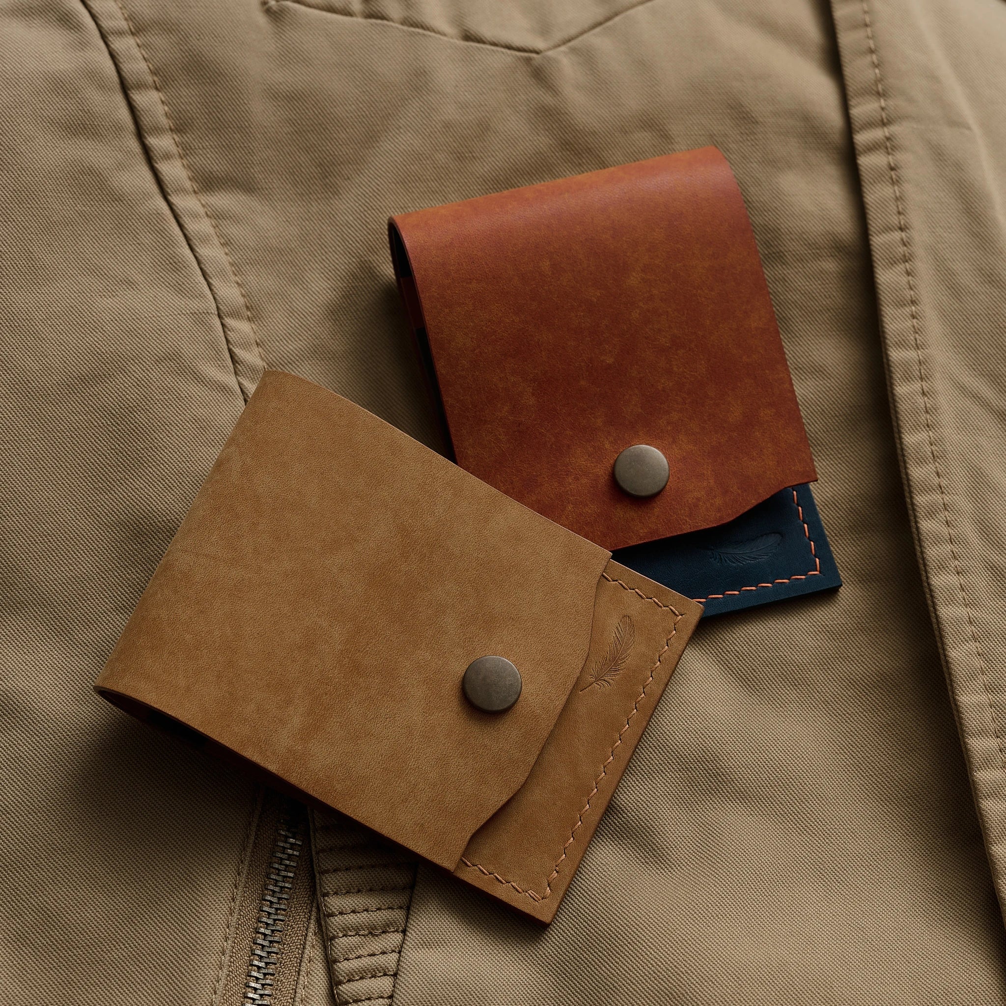 Pueblo Leather Minimal Snap Flap Wallet