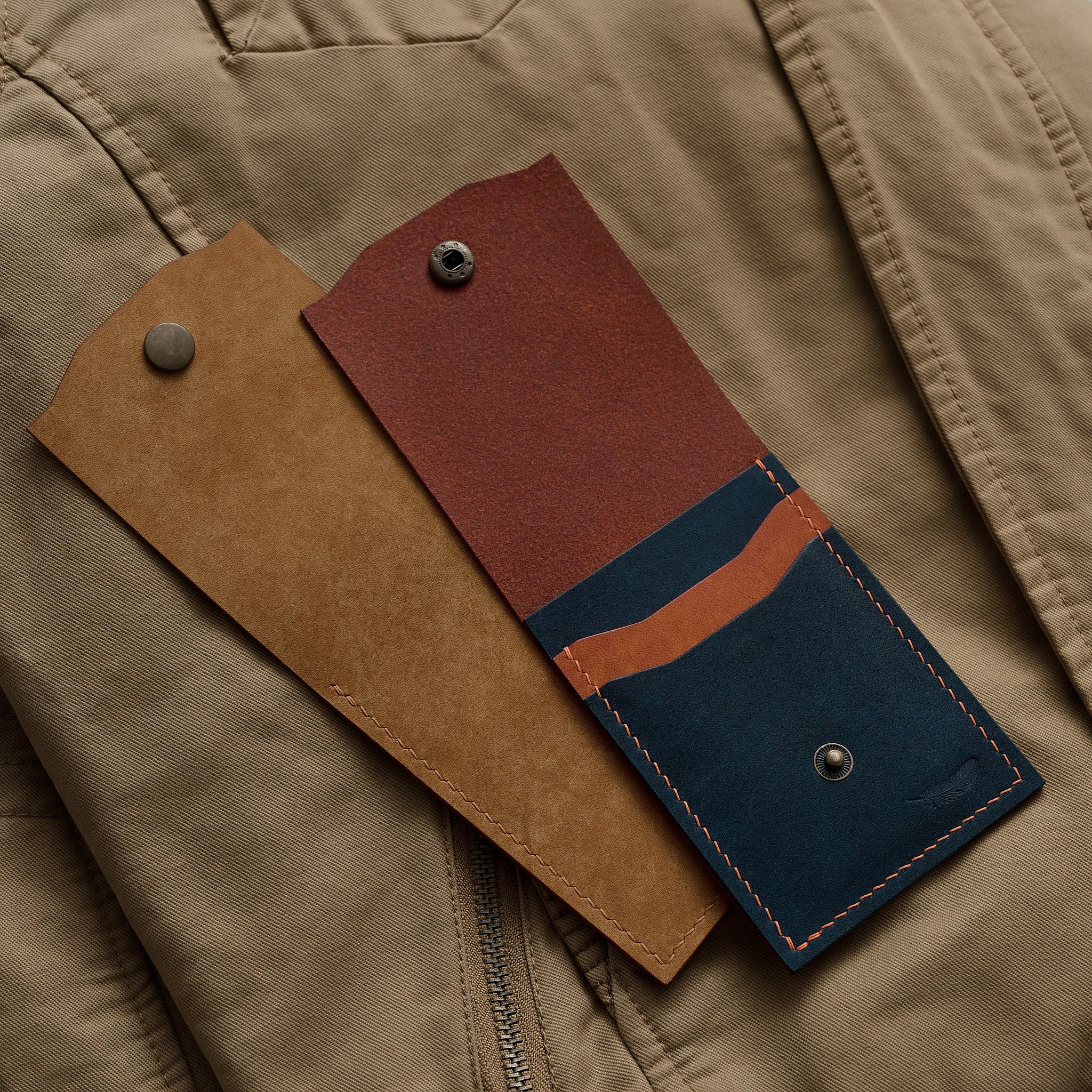 Pueblo Leather Minimal Snap Flap Wallet