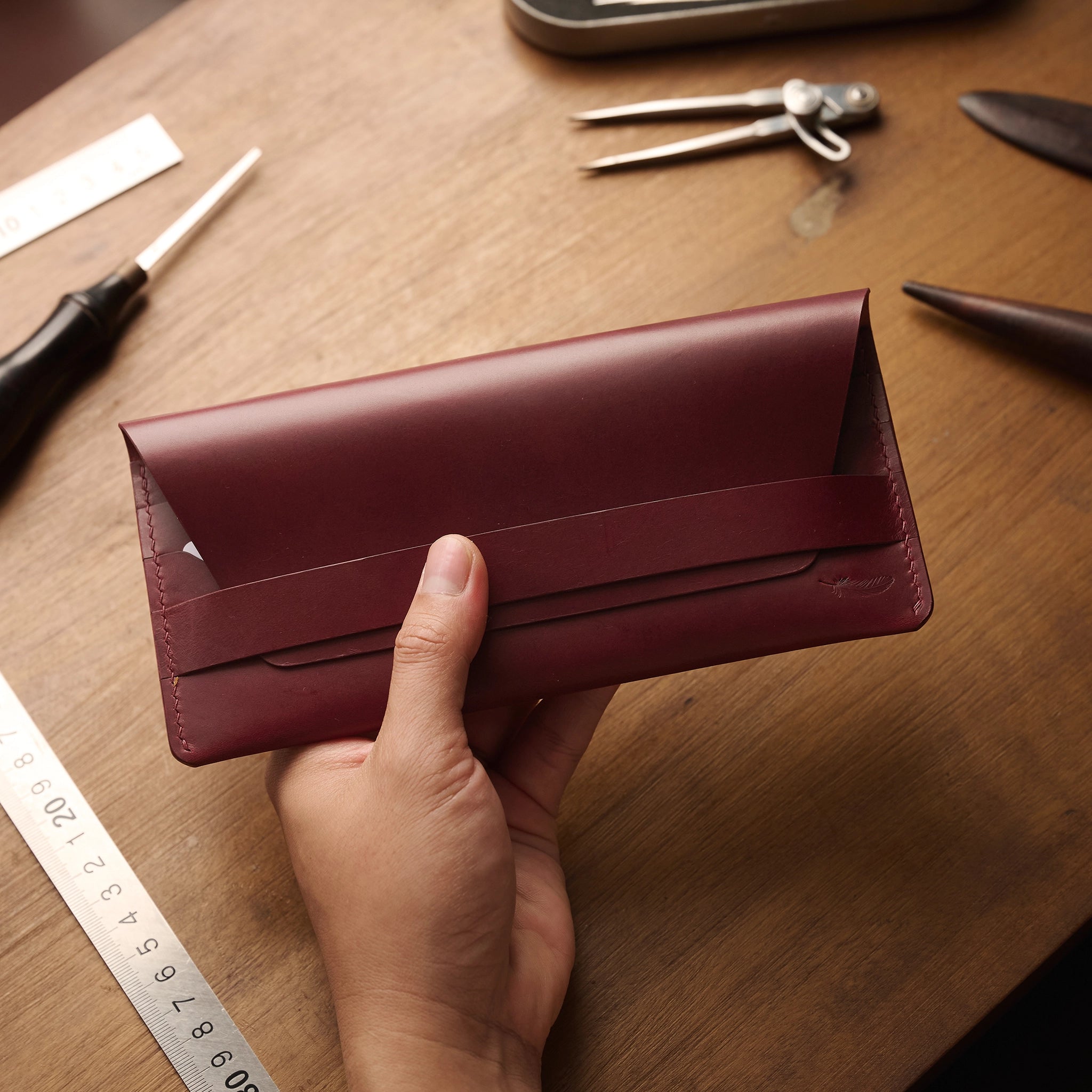 Minimalist Buttero Leather Long Wallet Ver 1