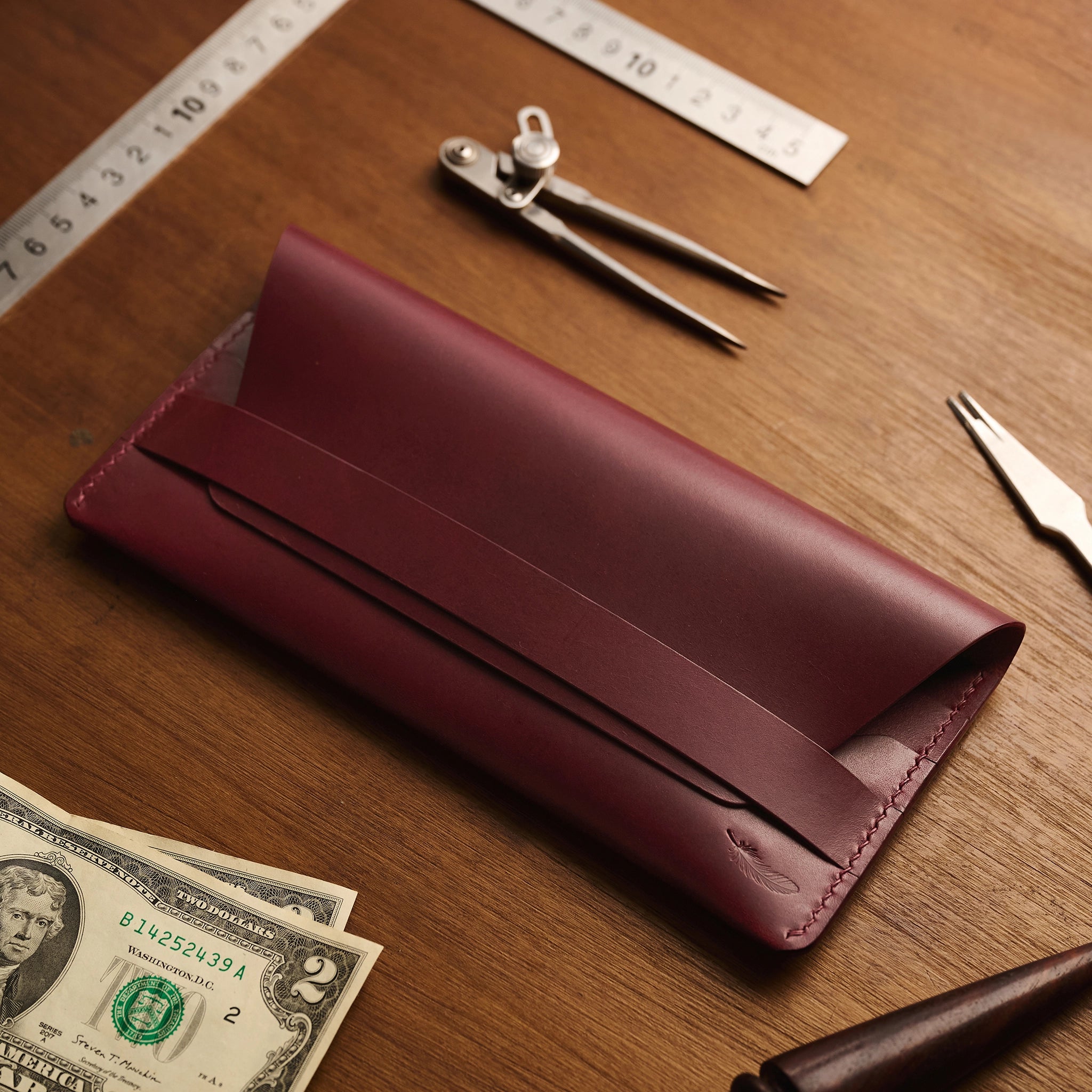 Minimalist Buttero Leather Long Wallet Ver 1