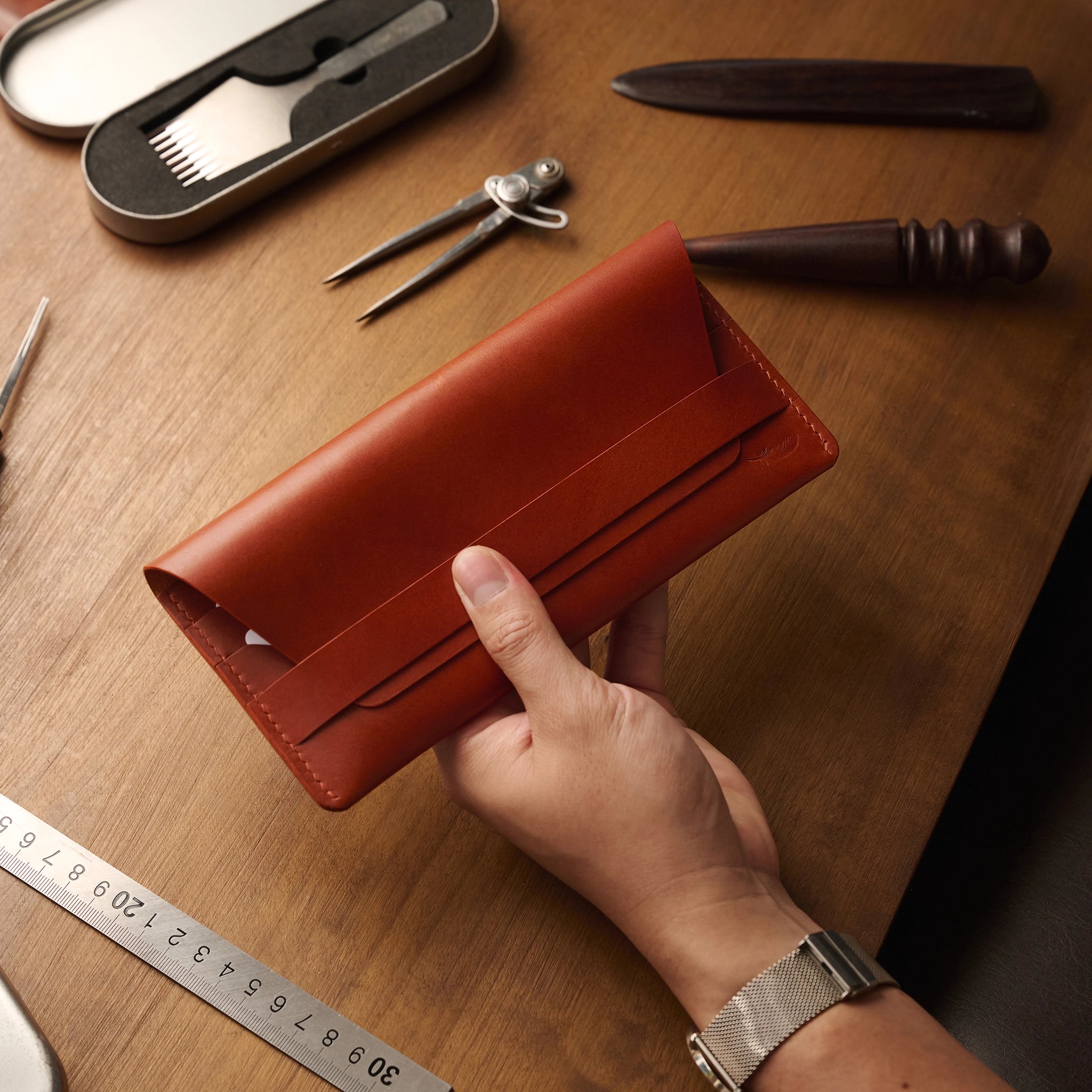Minimalist Buttero Leather Long Wallet Ver 1