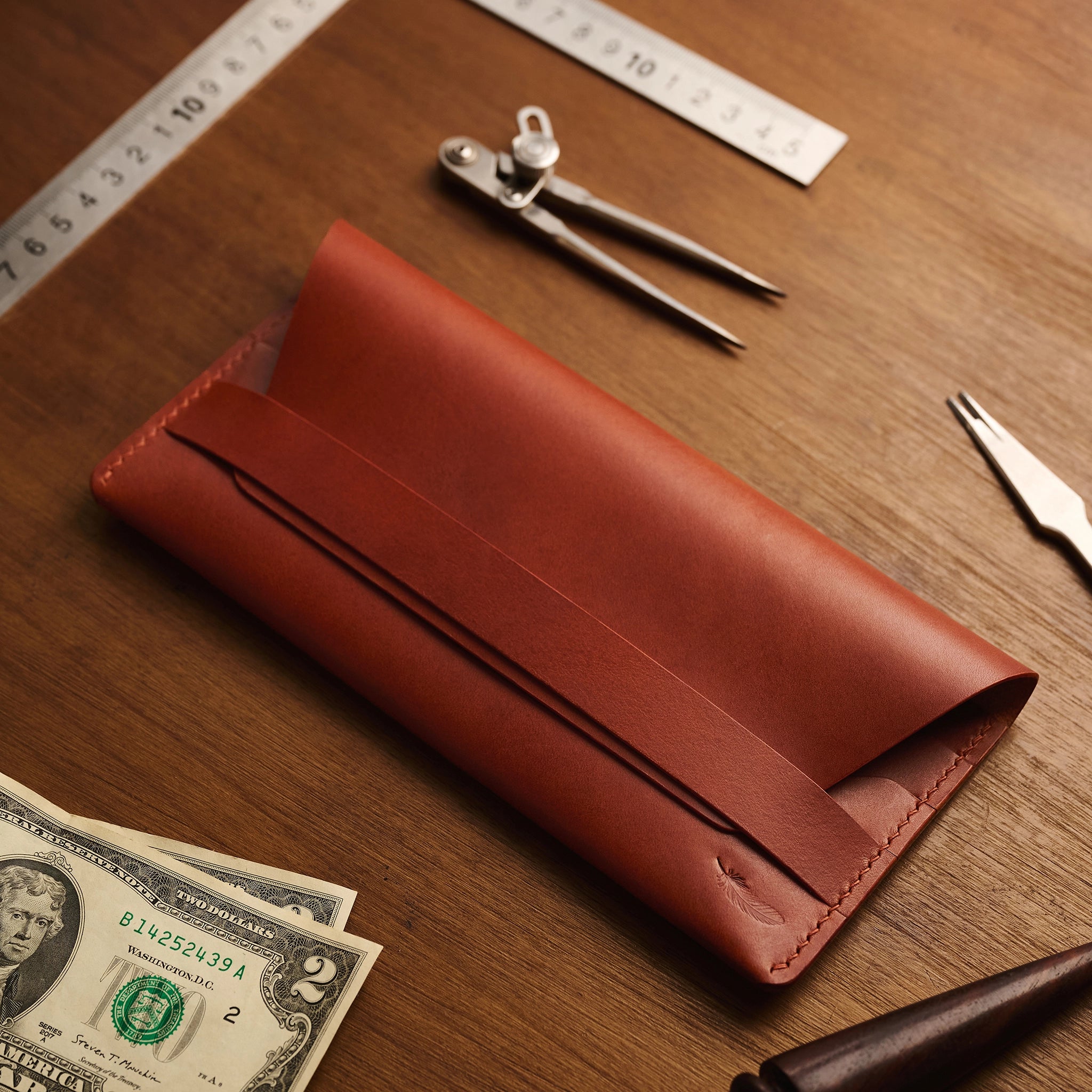 Minimalist Buttero Leather Long Wallet Ver 1