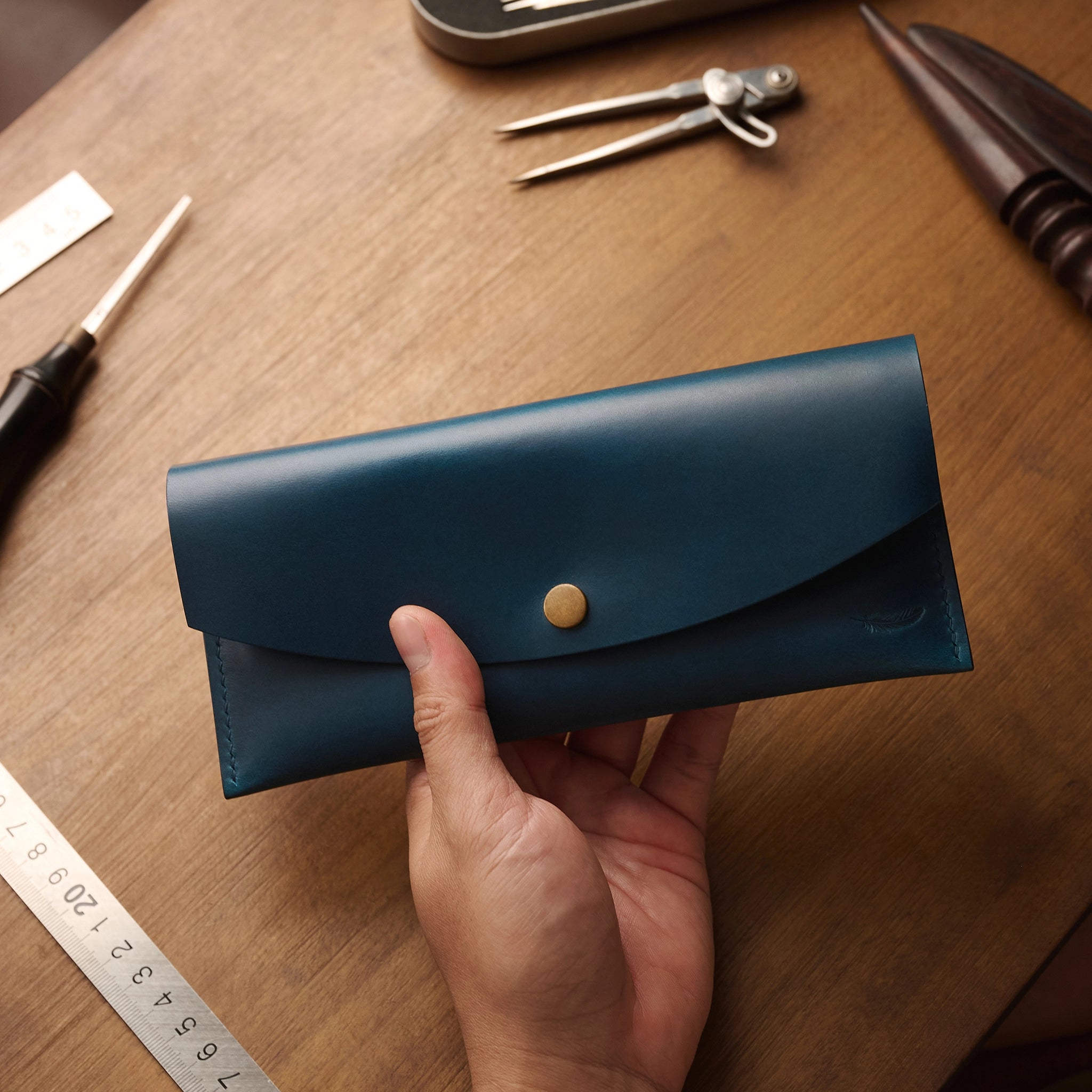 Minimalist Buttero Leather Long Wallet Ver 2