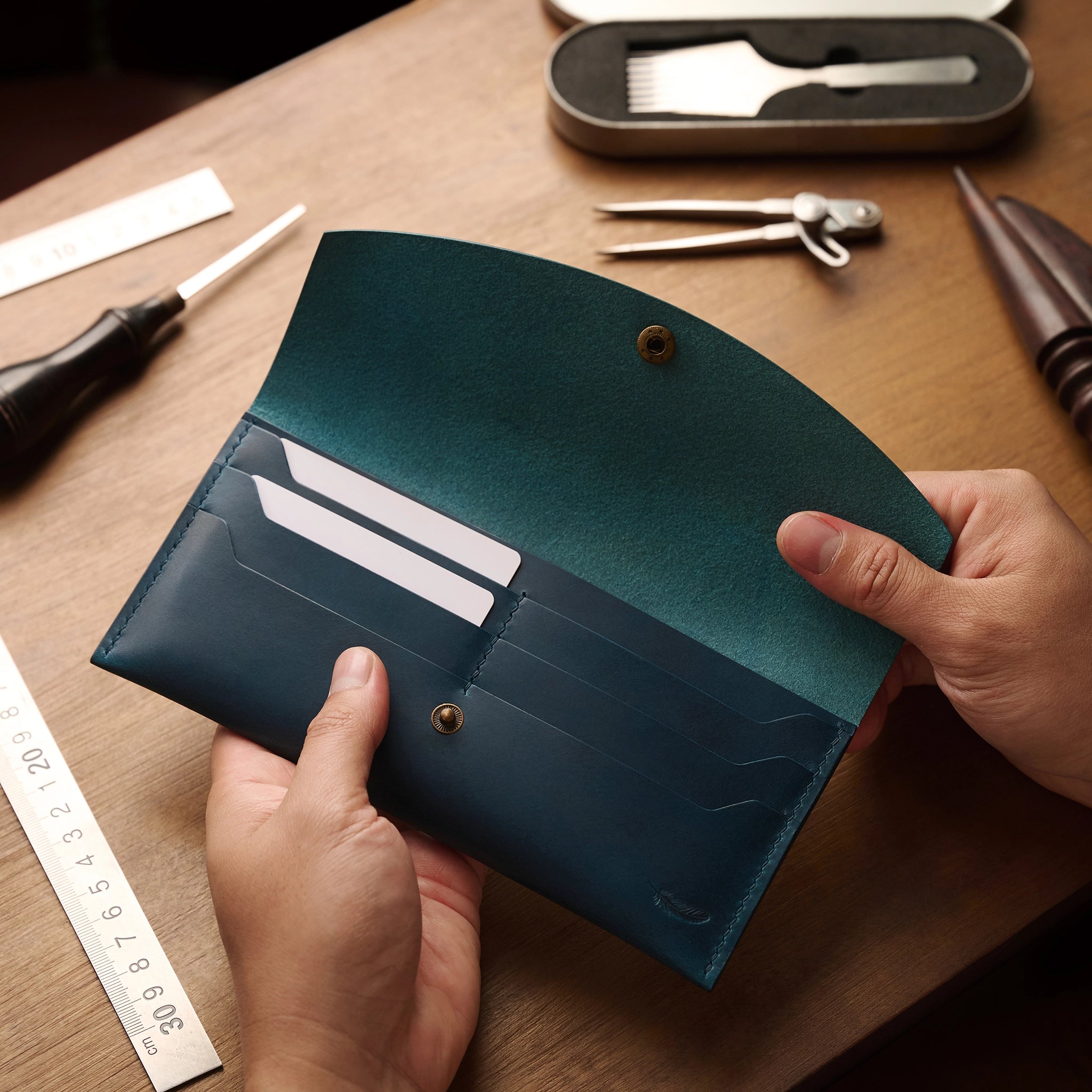 Minimalist Buttero Leather Long Wallet Ver 2