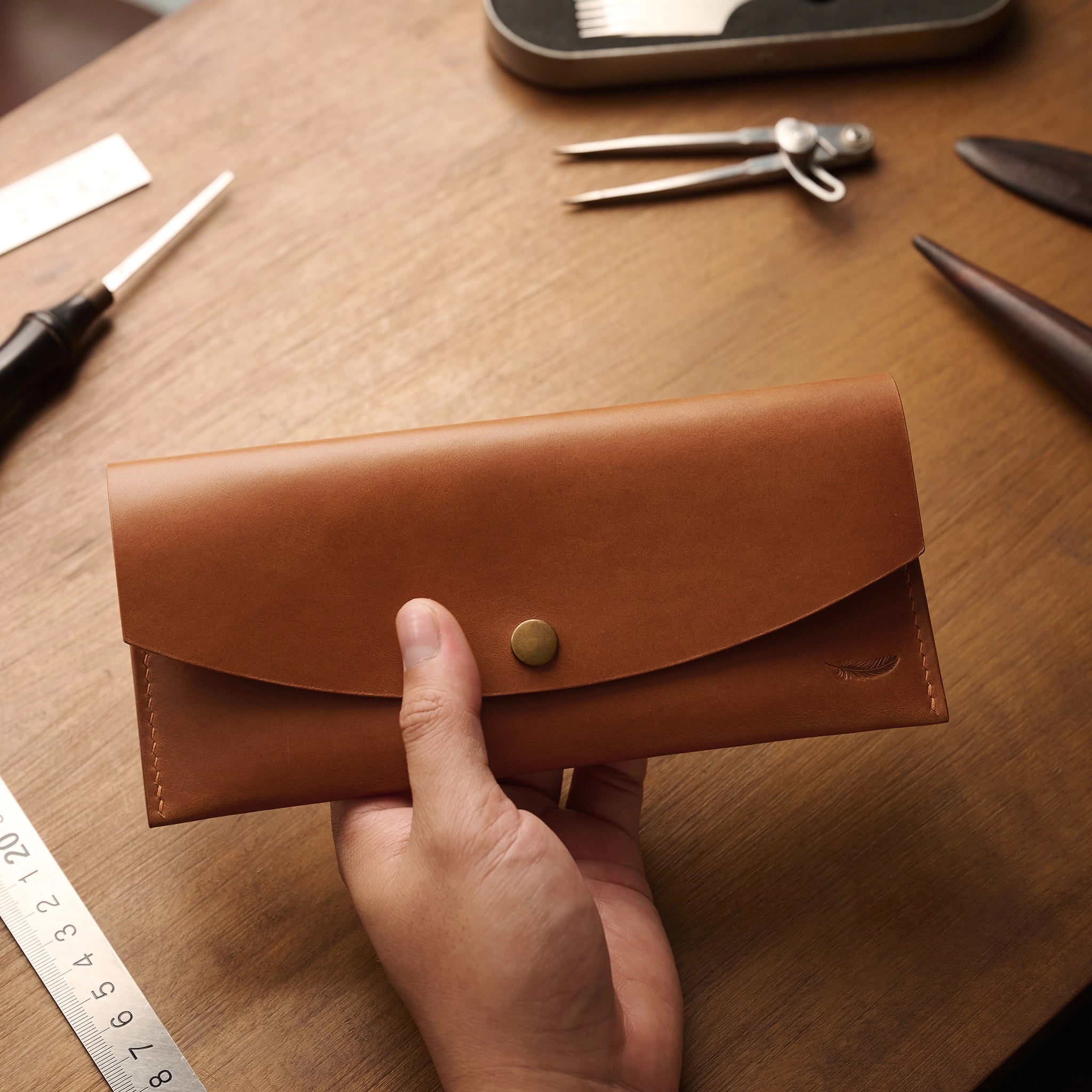 Minimalist Buttero Leather Long Wallet Ver 2