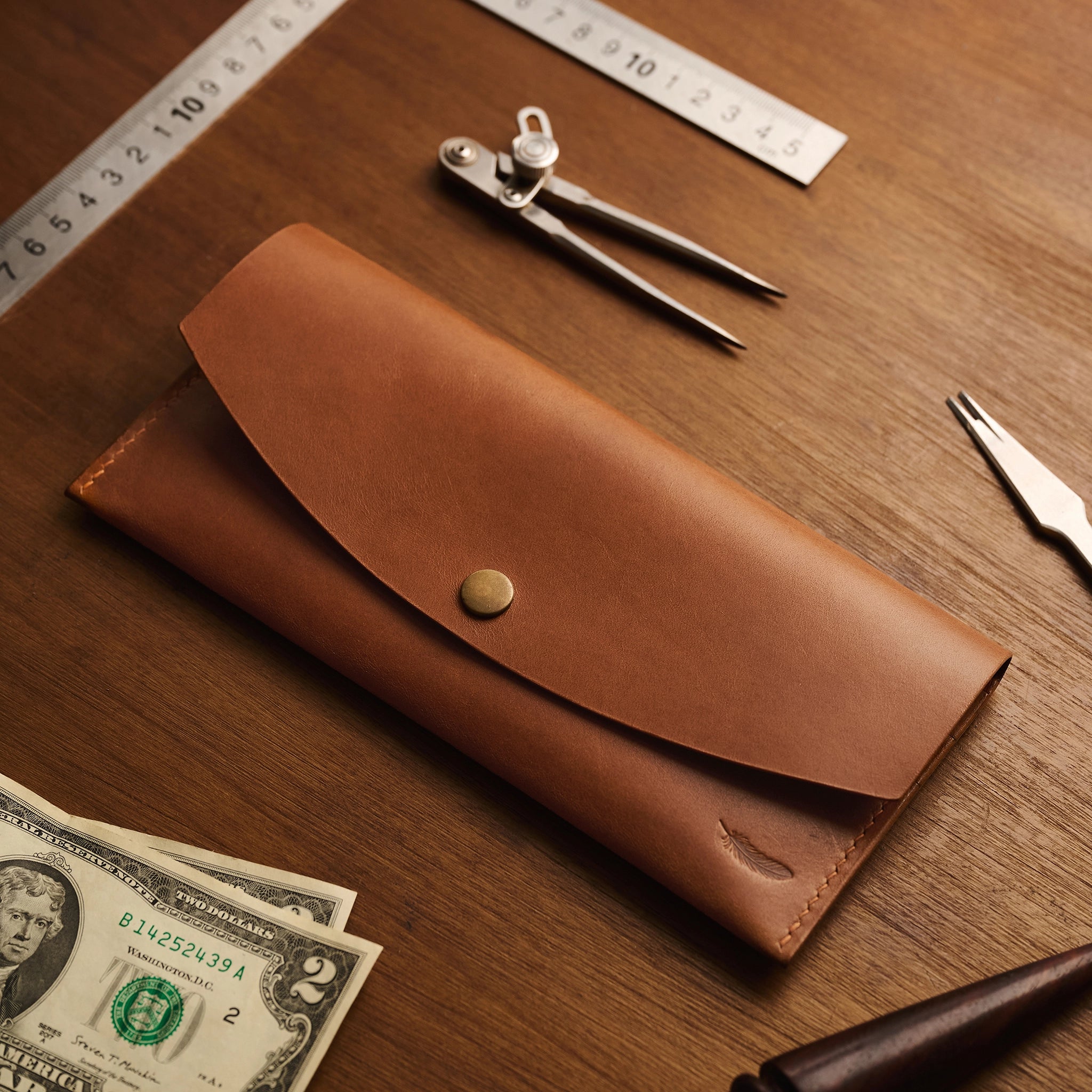 Minimalist Buttero Leather Long Wallet Ver 2