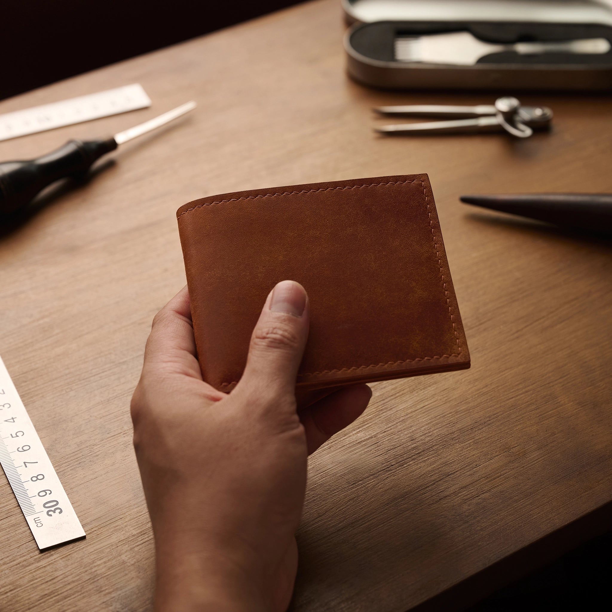 Classic Pueblo Leather Bifold Wallet