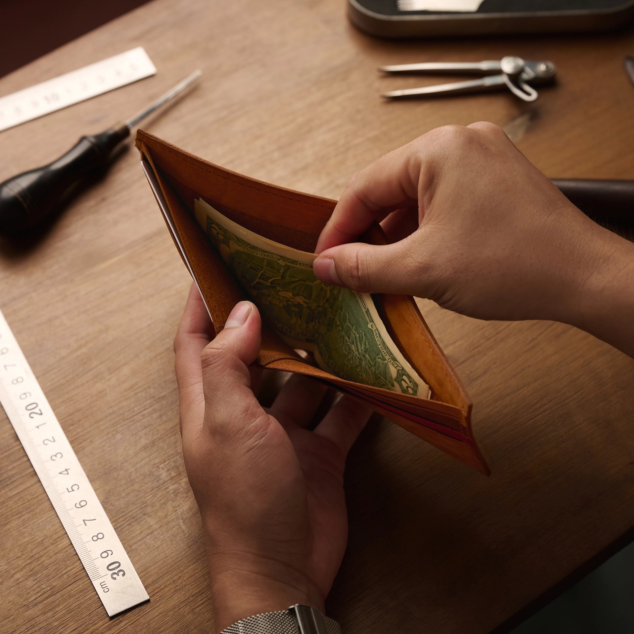 Classic Pueblo Leather Bifold Wallet