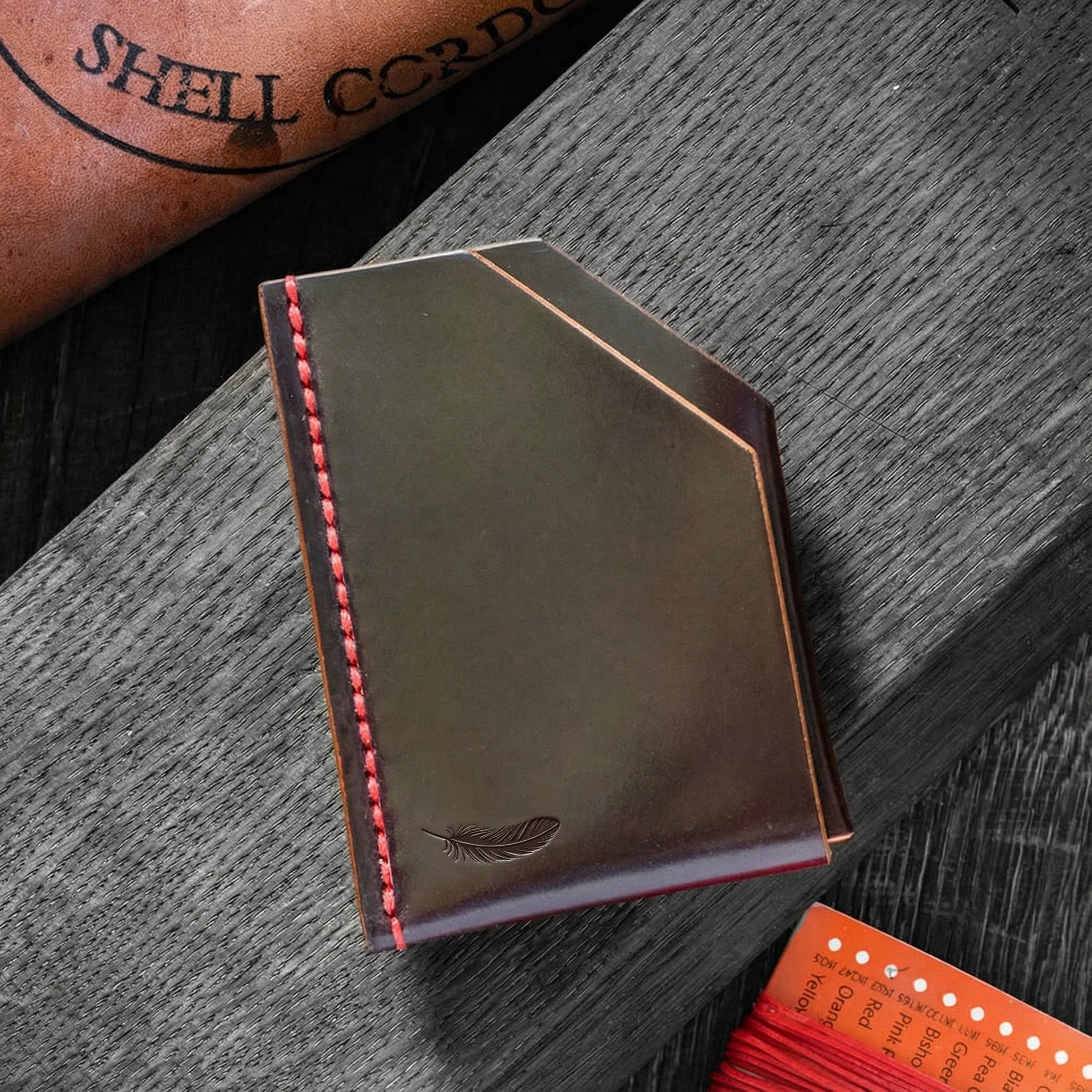 Handmade Horween Shell Cordovan Card Holder – Minimalist Front-Pocket Wallet