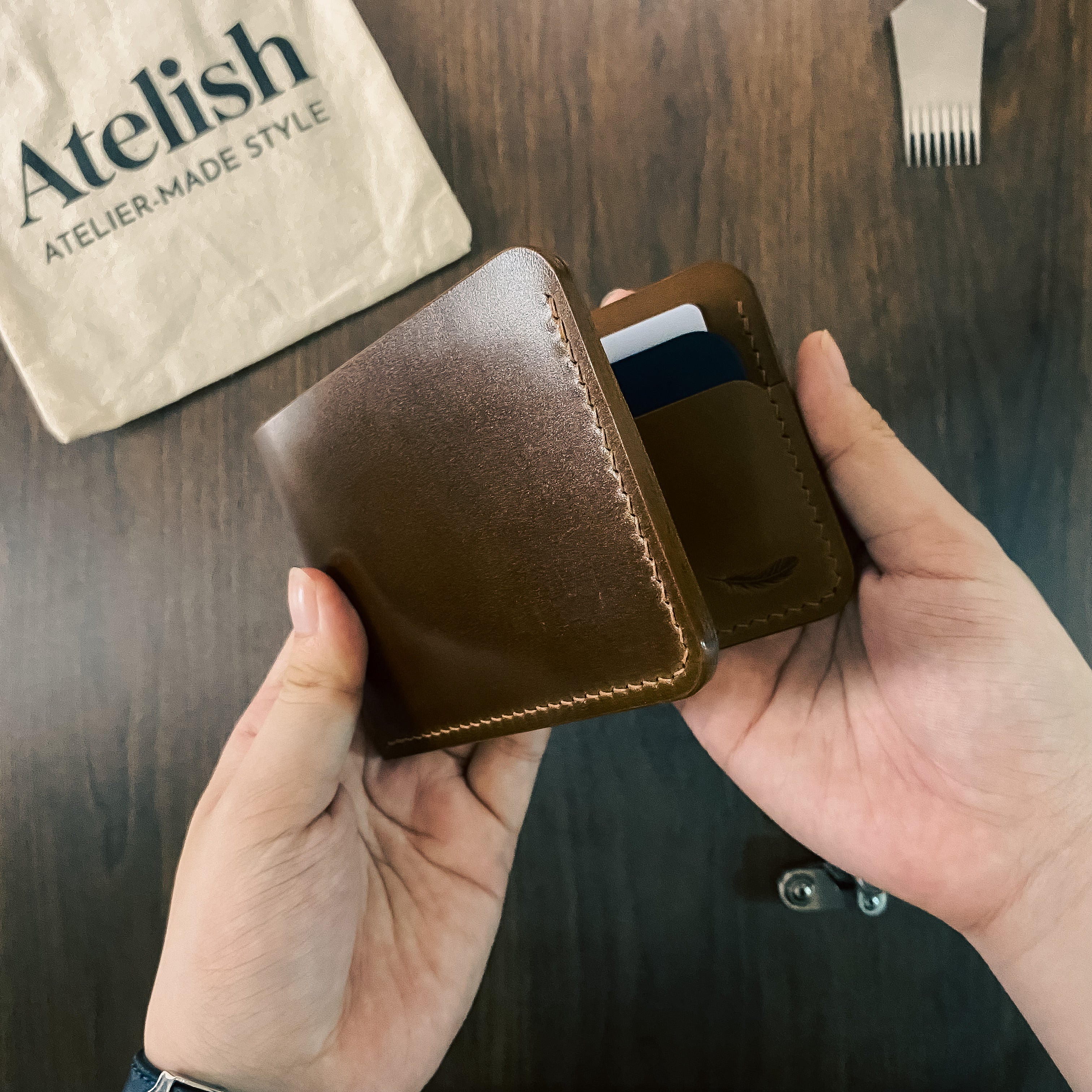 Atelish Semi Shell Cordovan - Buttero Minimalist Leather Bifold Wallet