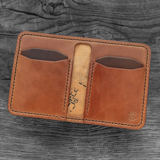 Vertical Leather Bifold Wallet – Horween Shell Cordovan