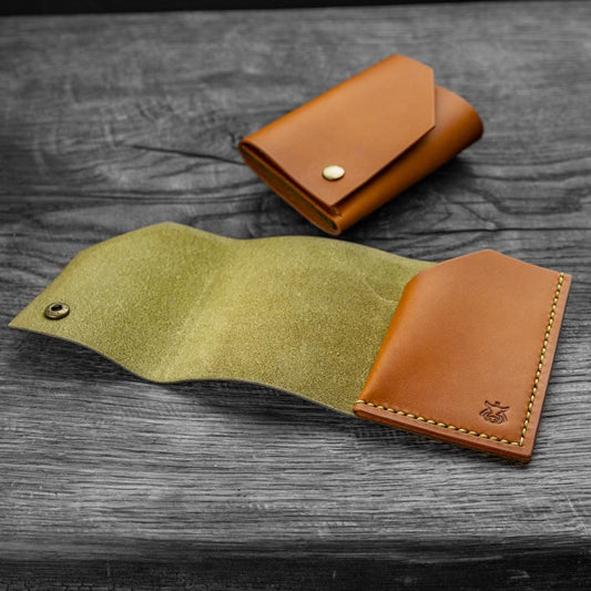 Handmade Minimalist Leather Cardholder – Slim Wallet in Full‑Grain Italian Leather