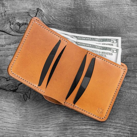 Handmade Leather Bifold Wallet – Full-Grain Vegetable-Tanned
