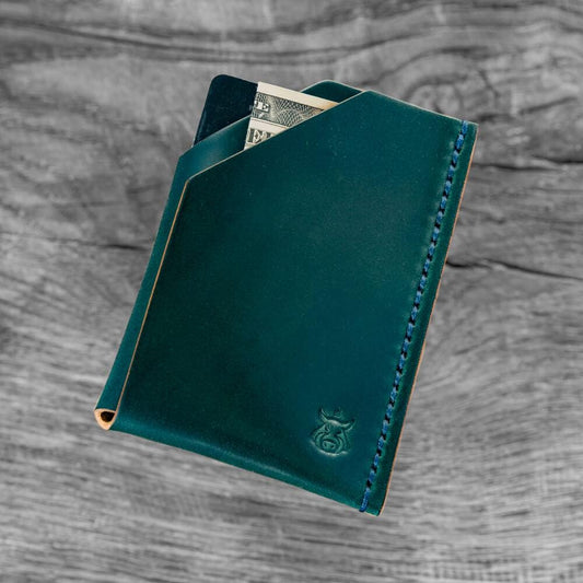 Handmade Horween Shell Cordovan Card Holder – Minimalist Front-Pocket Wallet