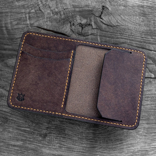 Vegetable Tanned Leather Card Holder – Minimalist Handmade Wallet