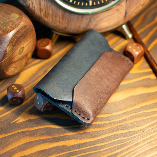 Italian Pueblo Leather Cardholder – Handmade Slim Flap Wallet for Men & Women