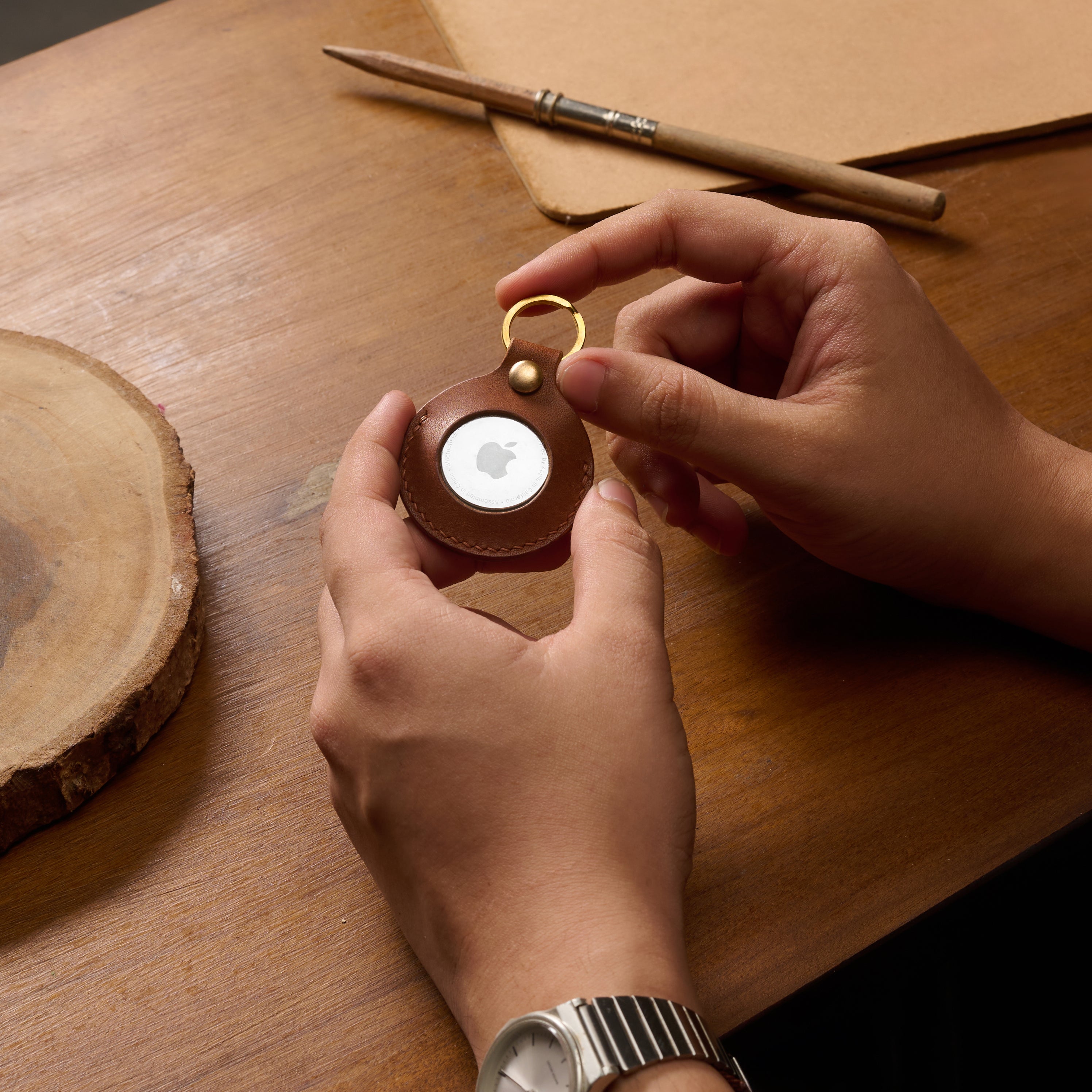 AirTag Keychain Pueblo Leather