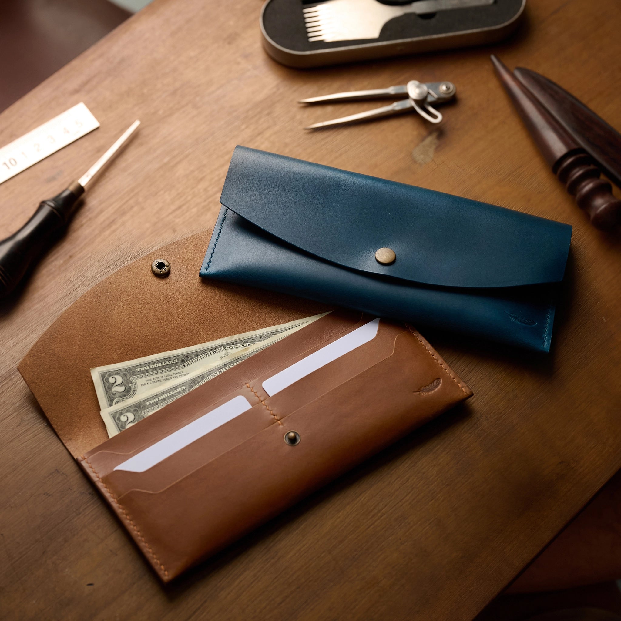 Minimalist Buttero Leather Long Wallet Ver 2