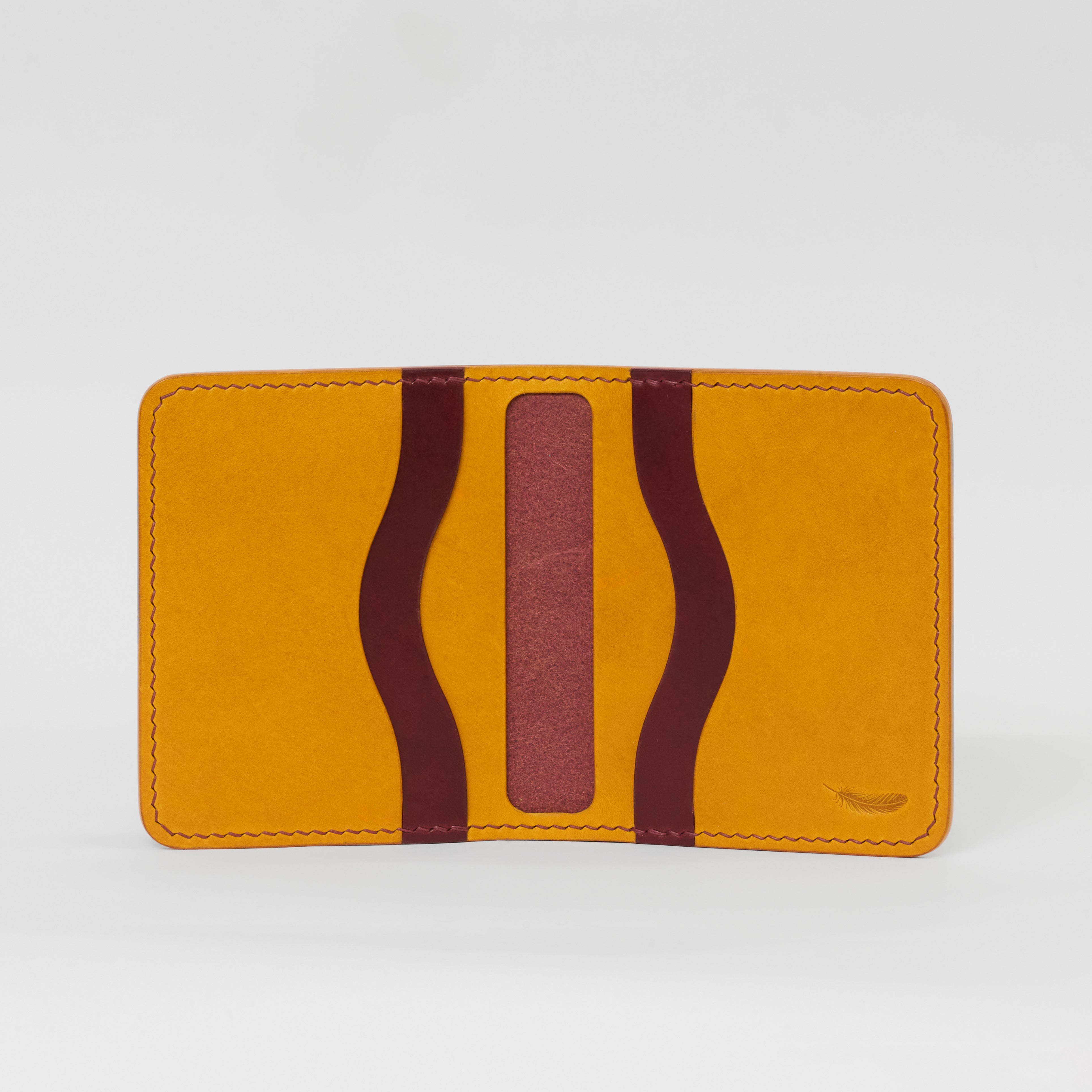 Atelish Vertical Buttero Leather Slim Bifold Wallet