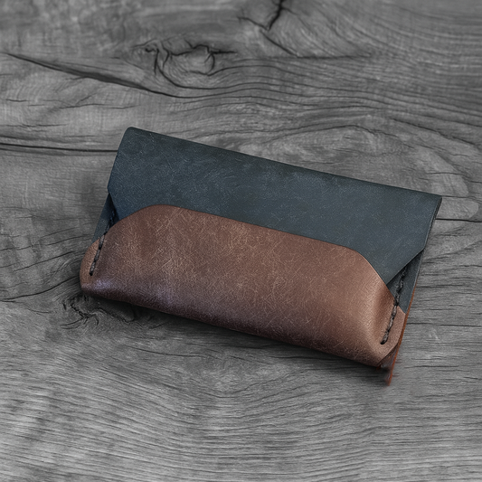 Italian Pueblo Leather Cardholder – Handmade Slim Flap Wallet for Men & Women