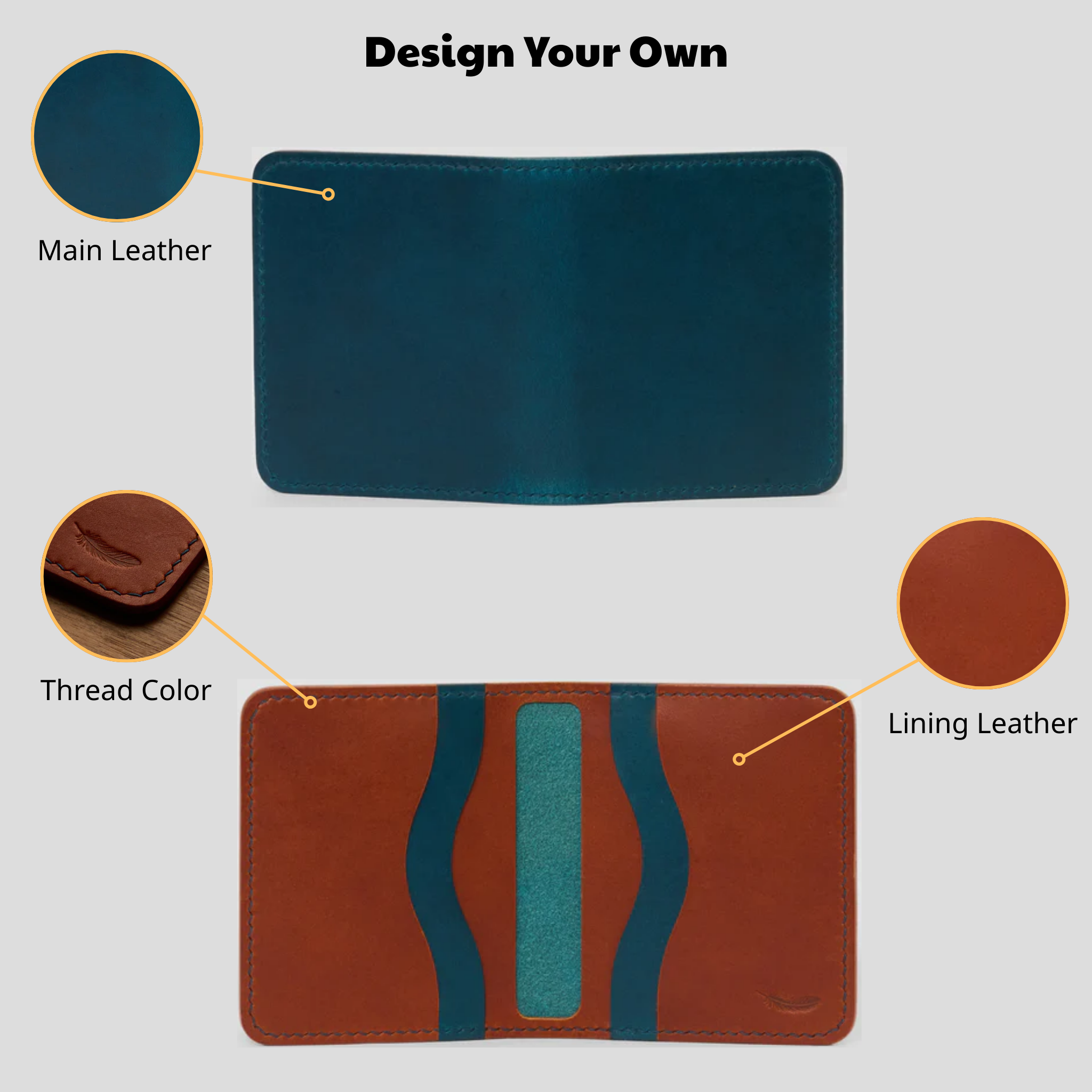 Custom Atelish Vertical Slim Bifold Wallet