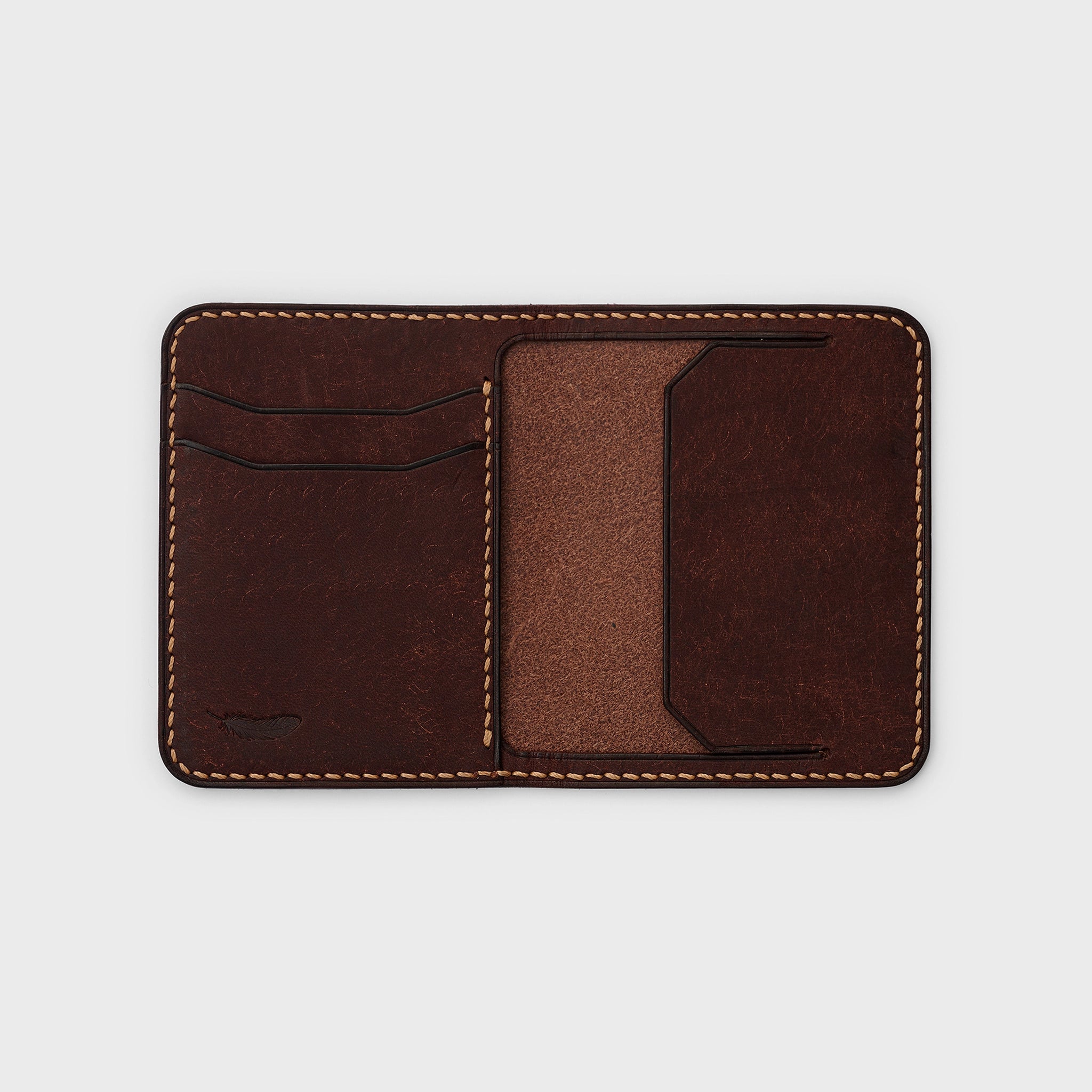 Pueblo Leather Vertical Bifold Card Holder Ver 2