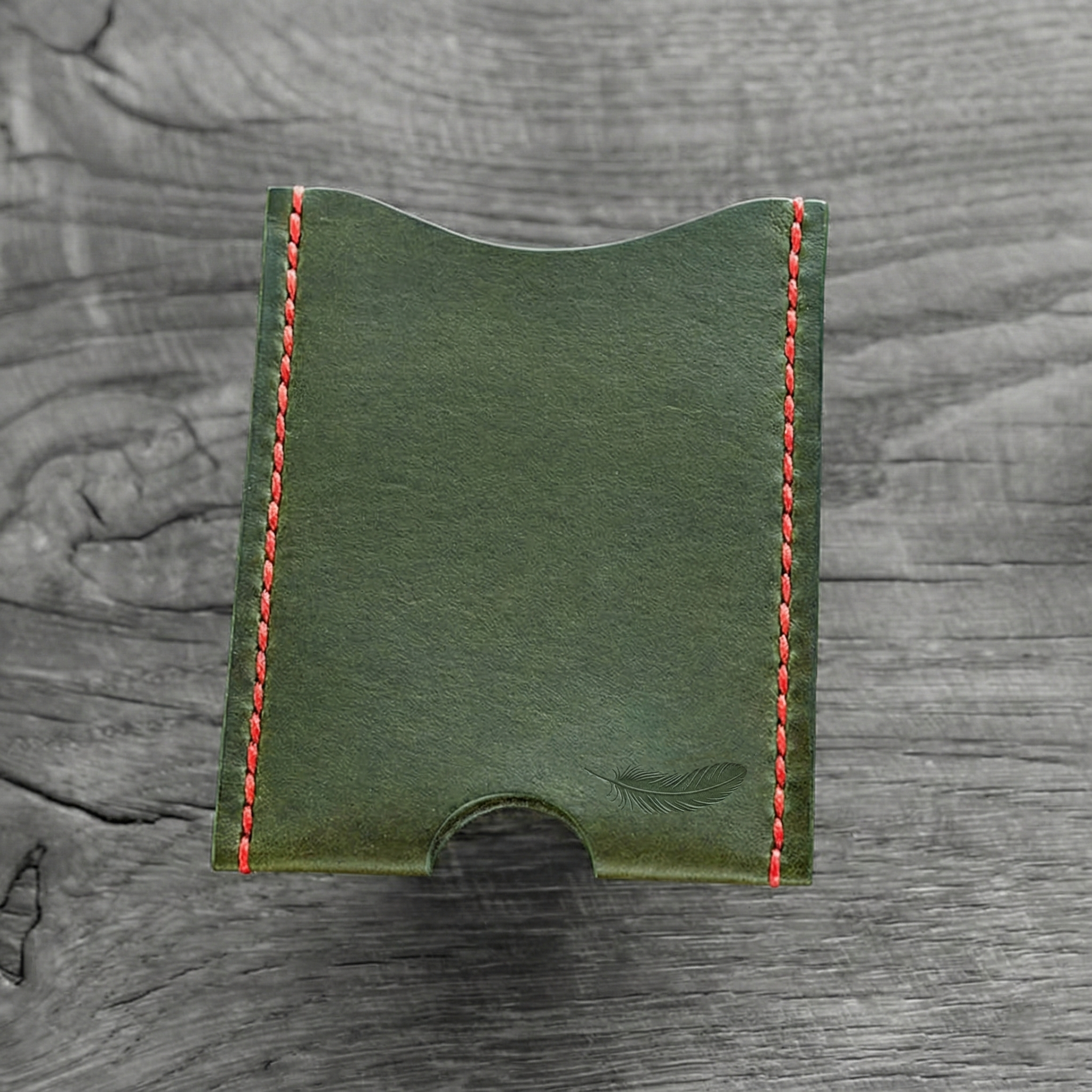 Minimalist Leather Card Holder - Cloak