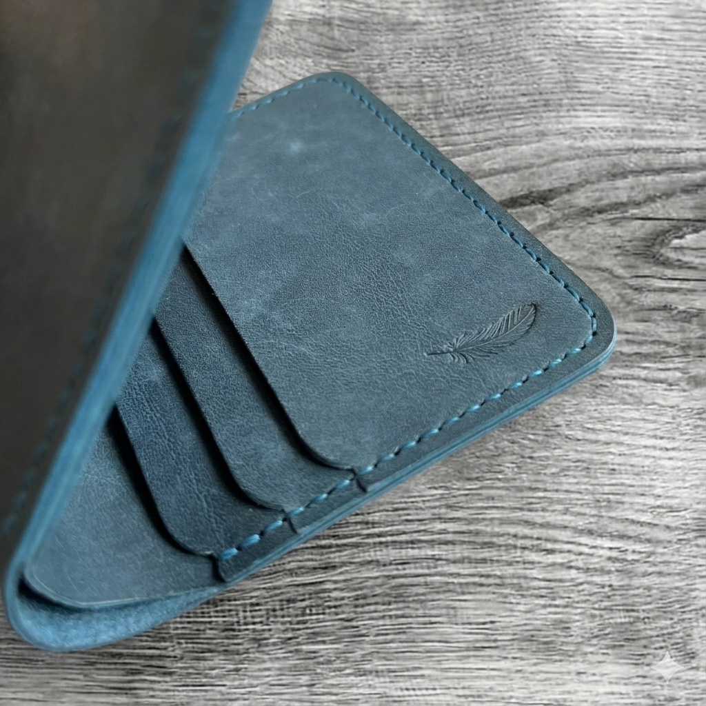 Vertical Pueblo Leather Slim Bifold Wallet