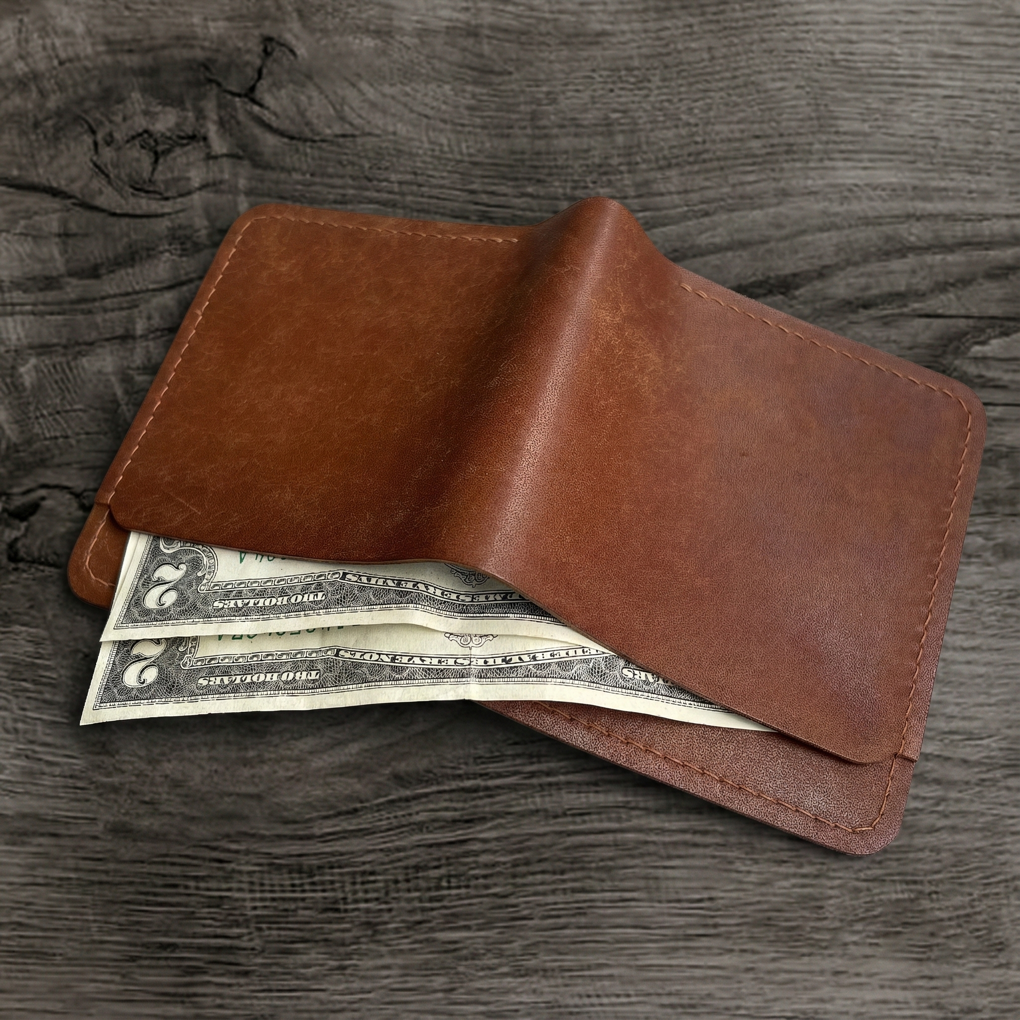 Vertical Pueblo Leather Slim Bifold Wallet