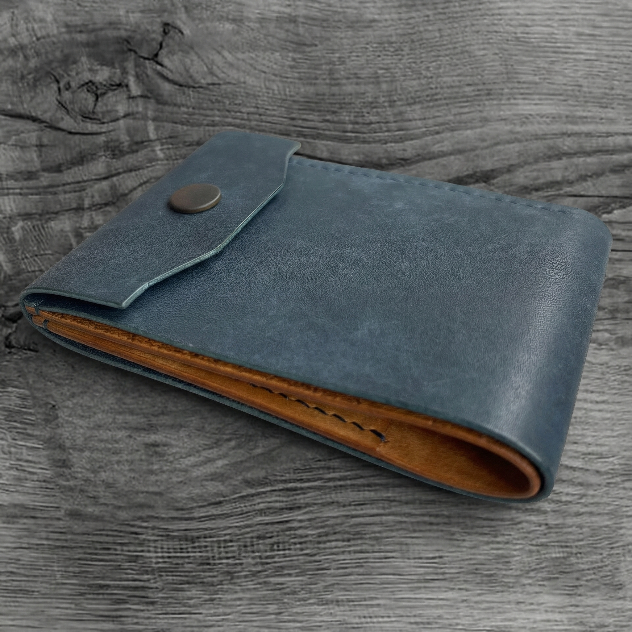 Pueblo Leather Minimal Snap Flap Wallet Ver 2