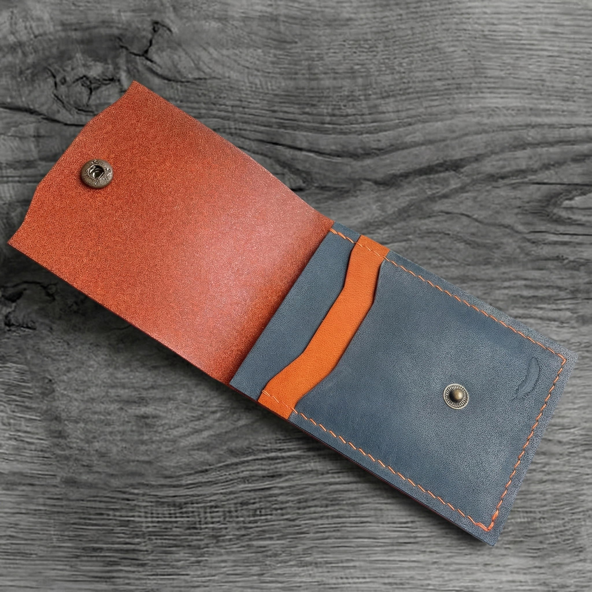 Pueblo Leather Minimal Snap Flap Wallet