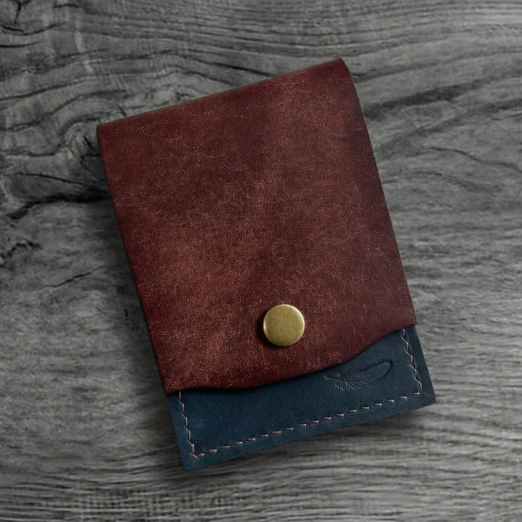 Pueblo Leather Minimal Snap Flap Wallet