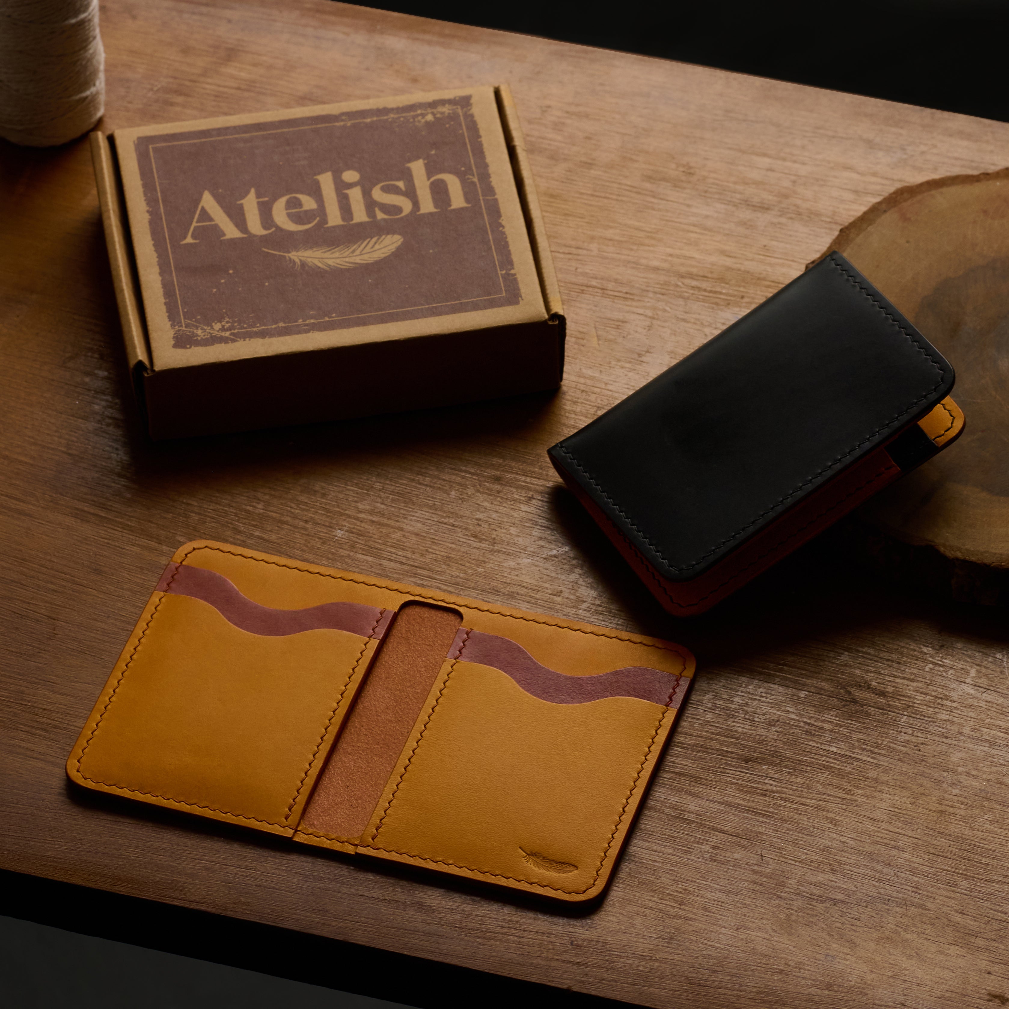Atelish Buttero Leather Bifold Card Holder