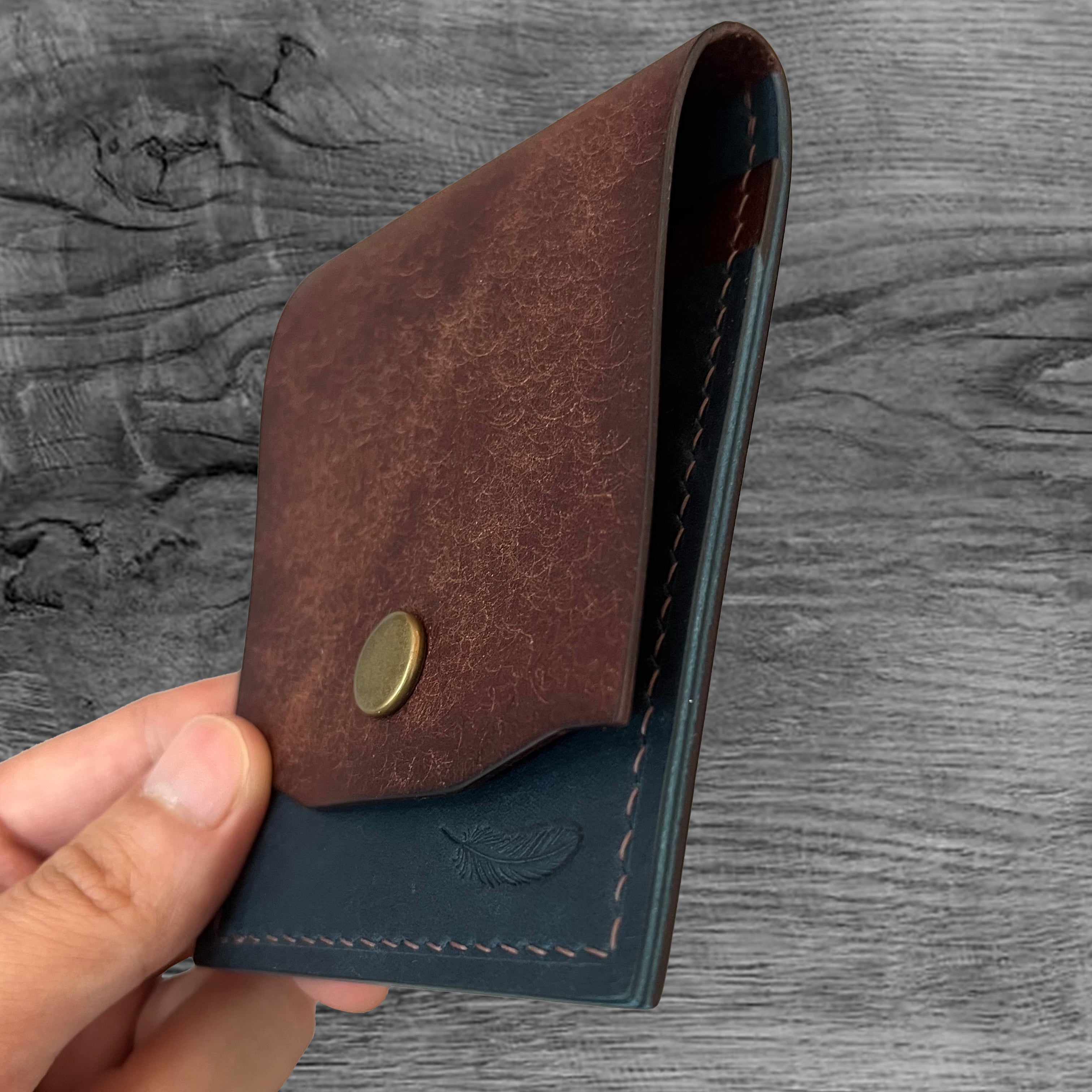 Pueblo Leather Minimal Snap Flap Wallet