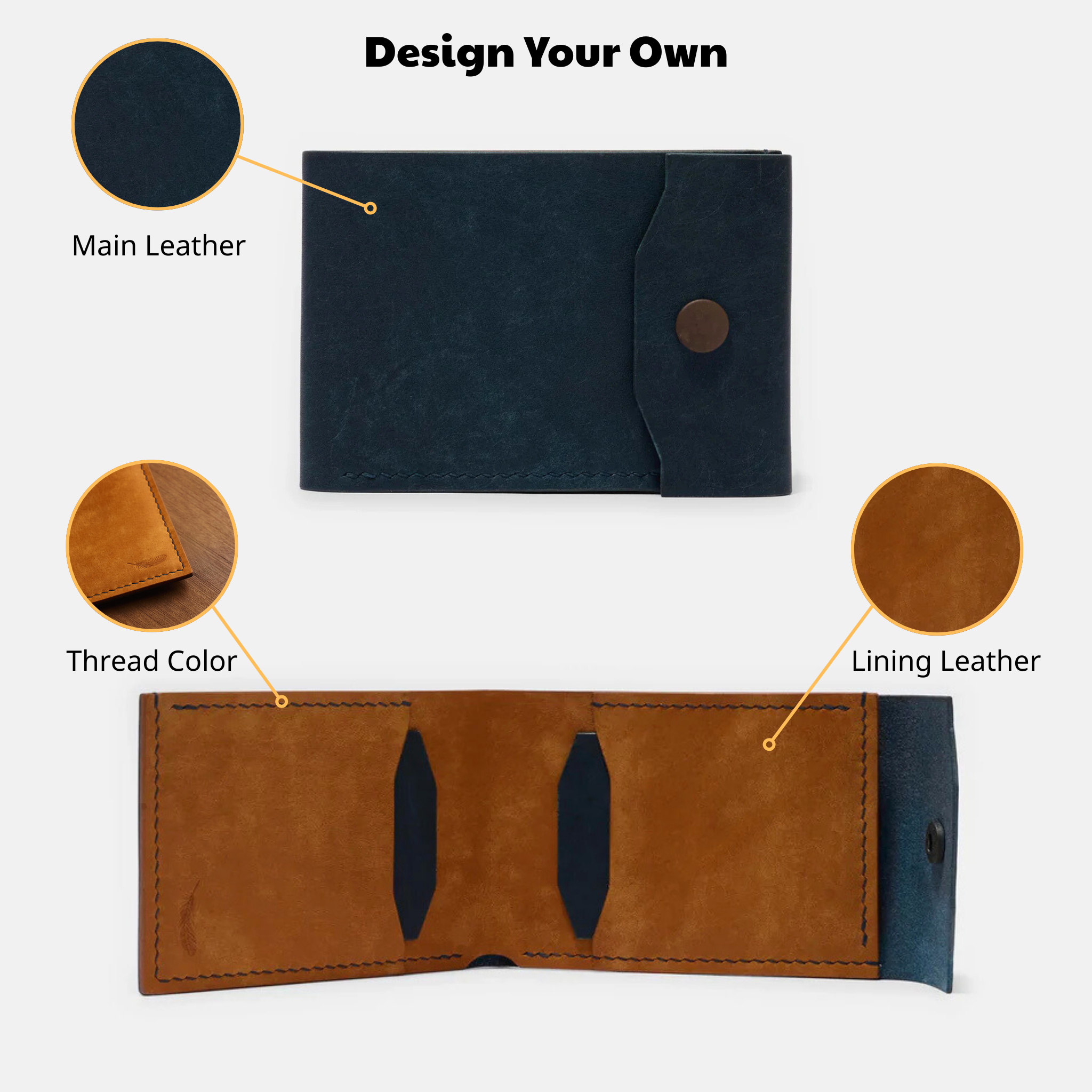 Custom Minimal Snap Flap Wallet Ver 2