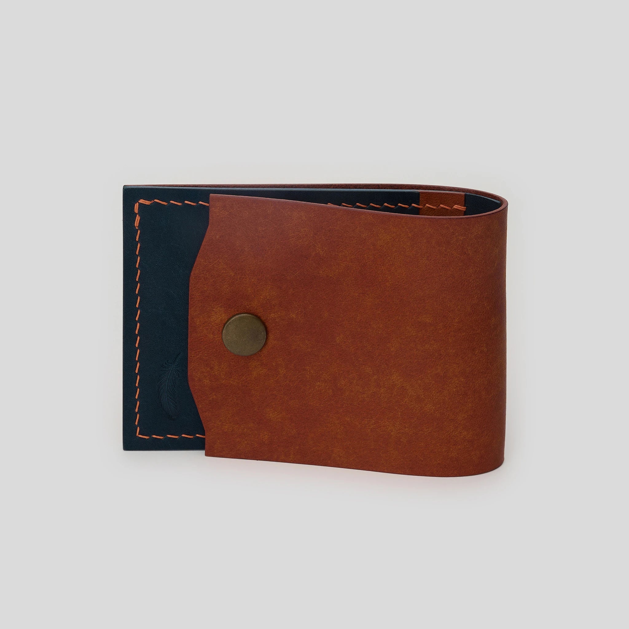 Pueblo Leather Minimal Snap Flap Wallet