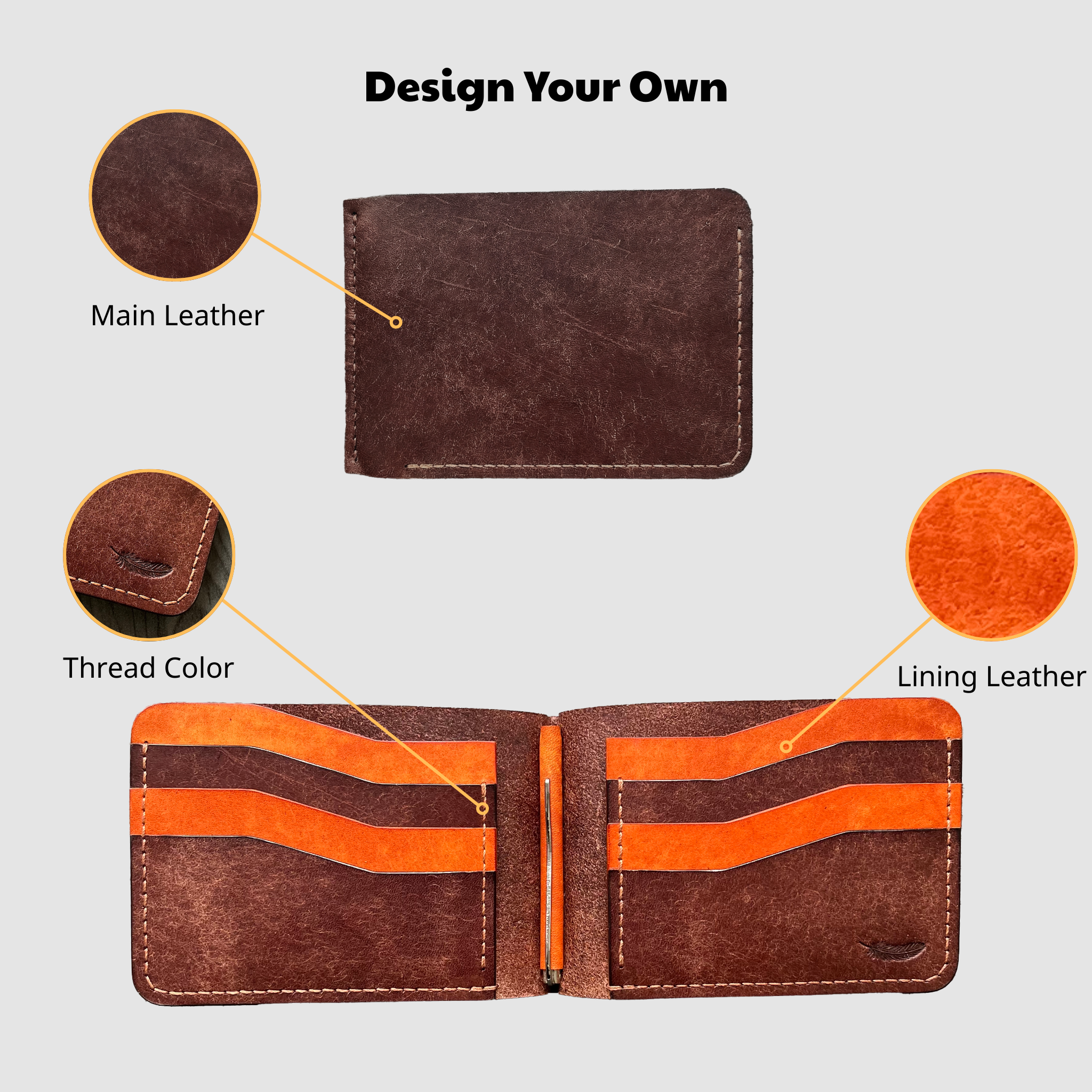 Custom Money Clip Bifold Wallet