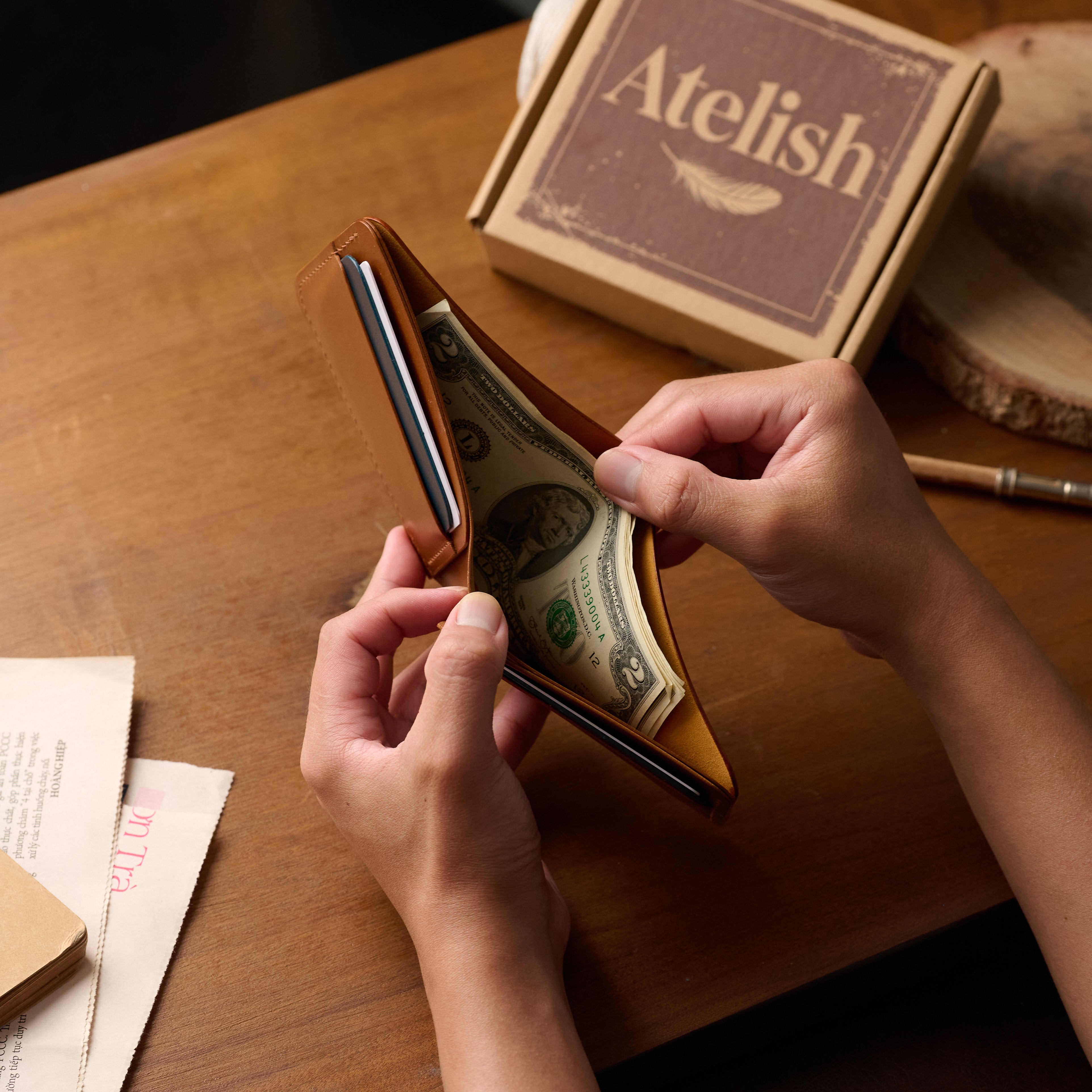 Atelish Semi Shell Cordovan - Buttero Minimalist Leather Bifold Wallet