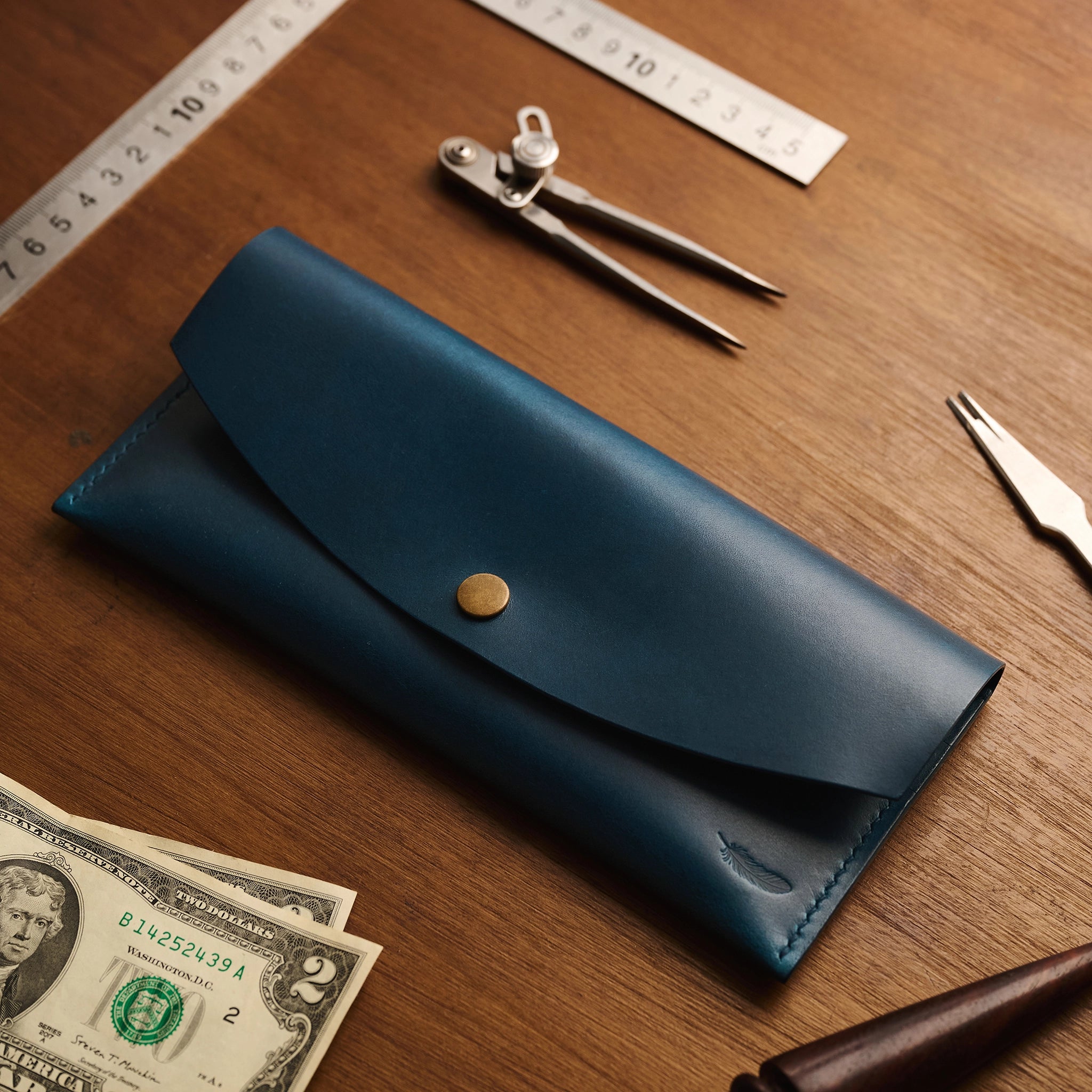 Minimalist Buttero Leather Long Wallet Ver 2