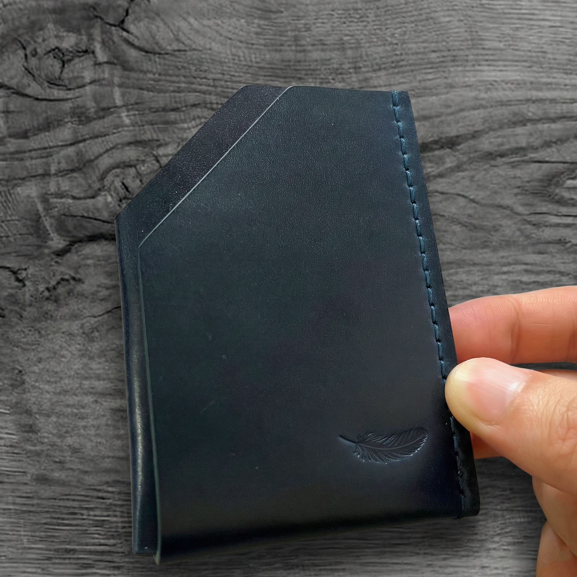 Handmade Horween Shell Cordovan Card Holder – Minimalist Front-Pocket Wallet